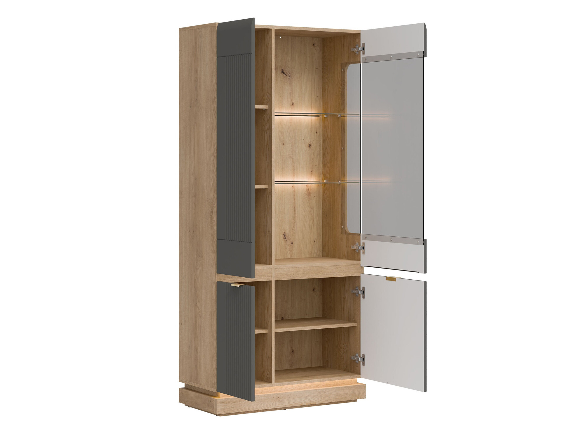Bookcase Teselbu 111 (Grey + Oak)