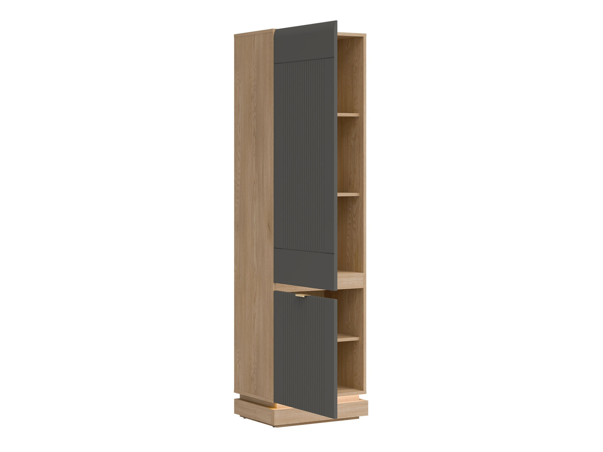 Bookcase Teselbu 112 (Grey + Oak)