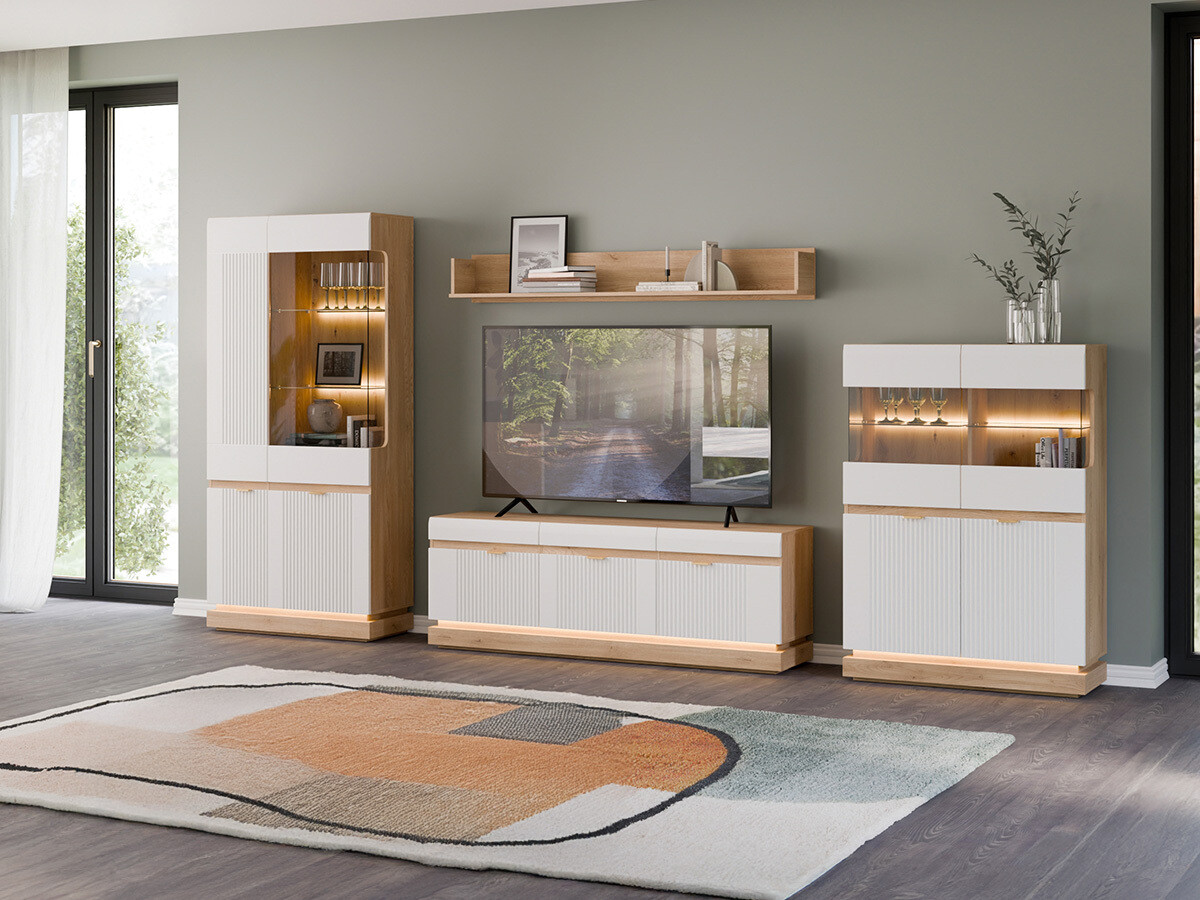 Living room set Teselbu 116 (White + Oak)