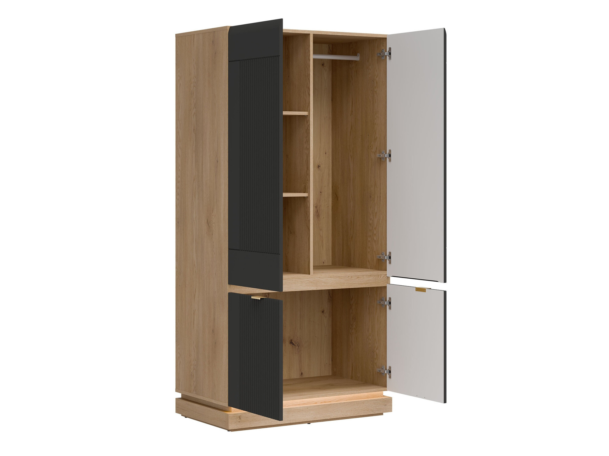 Wardrobe Teselbu 113 (Anthracite + Oak)