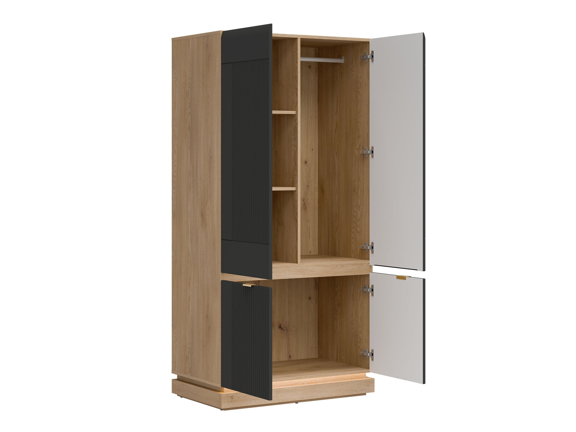 Wardrobe Teselbu 113 (Anthracite + Oak)