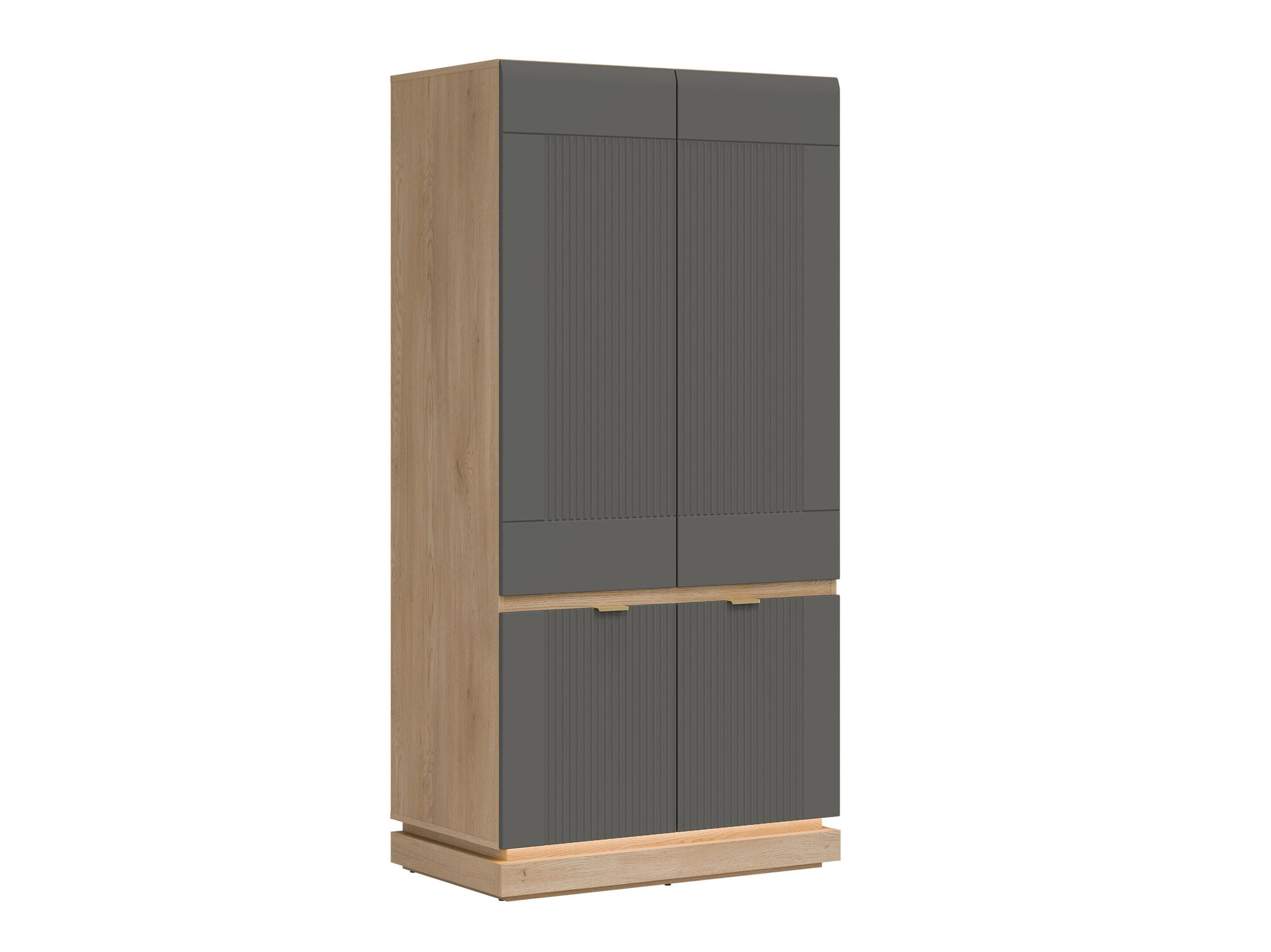 Wardrobe Teselbu 113 (Grey + Oak)