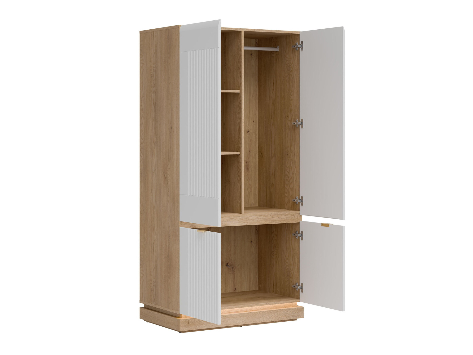 Wardrobe Teselbu 113 (White + Oak)