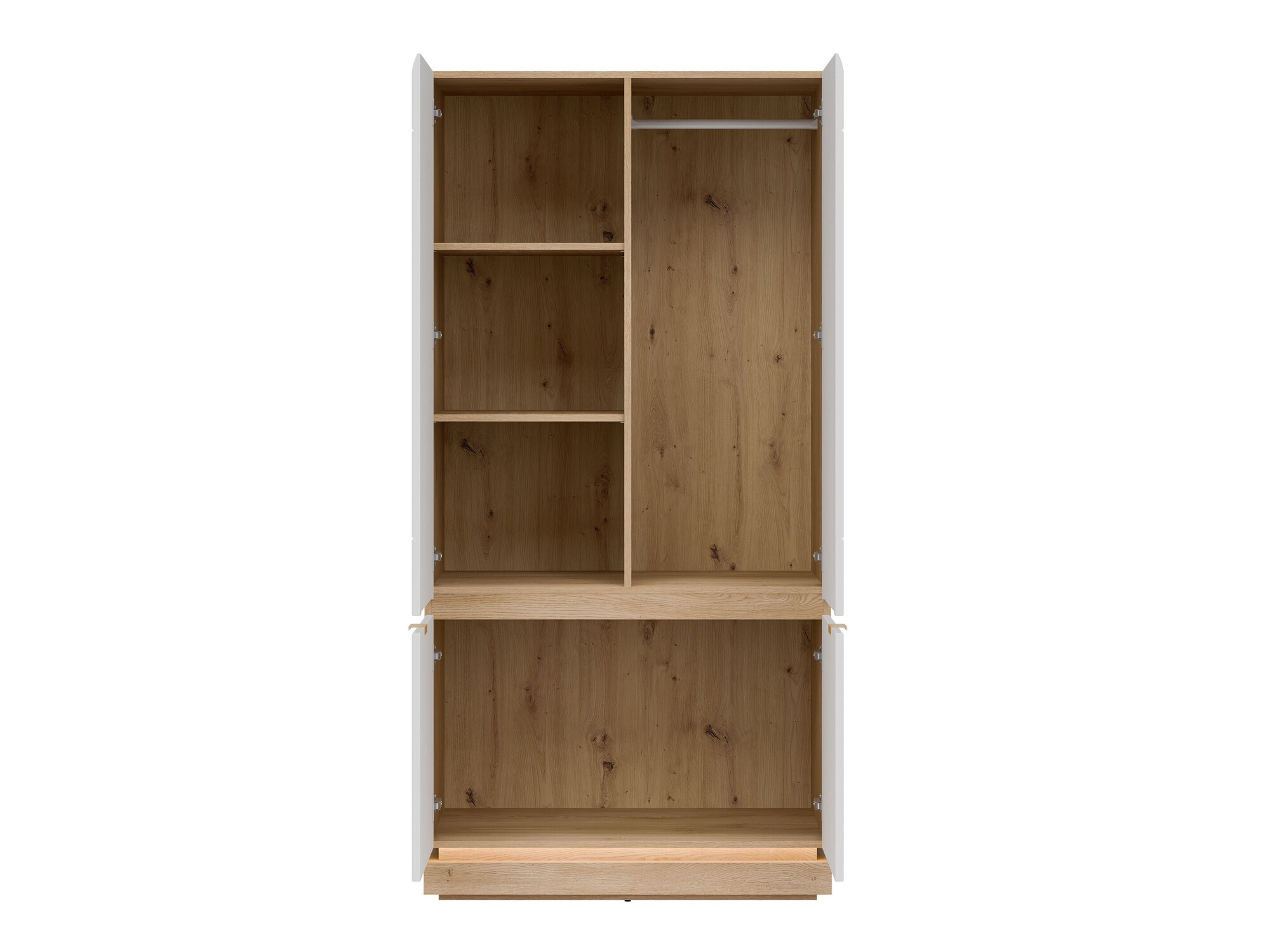 Wardrobe Teselbu 113 (White + Oak)