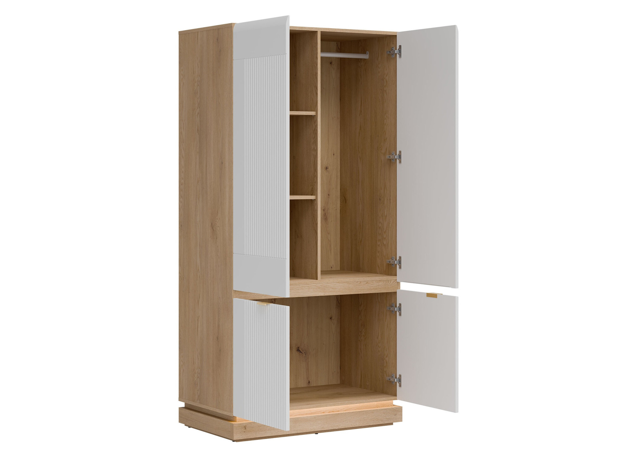 Wardrobe Teselbu 113 (White + Oak)