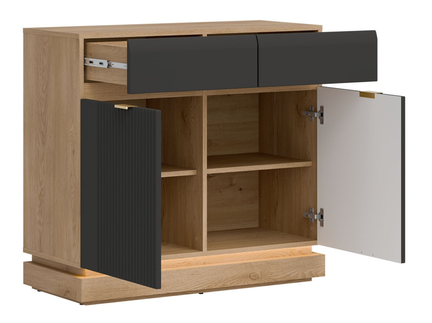 Bedroom set Teselbu 117 (Anthracite + Oak)