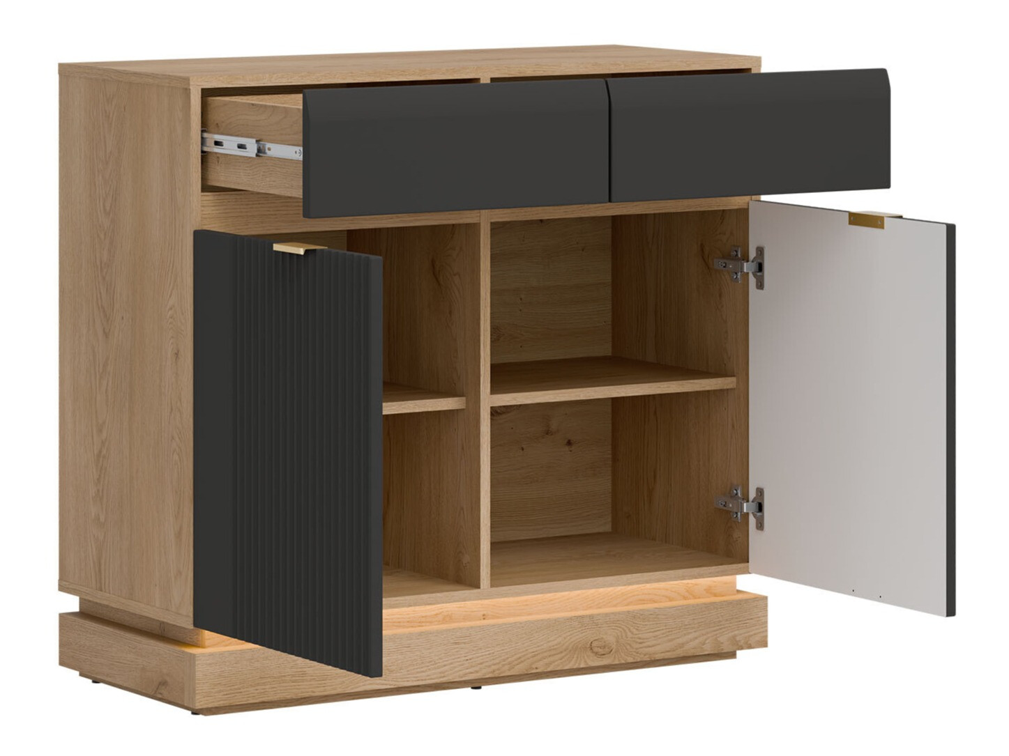 Bedroom set Teselbu 117 (Anthracite + Oak)