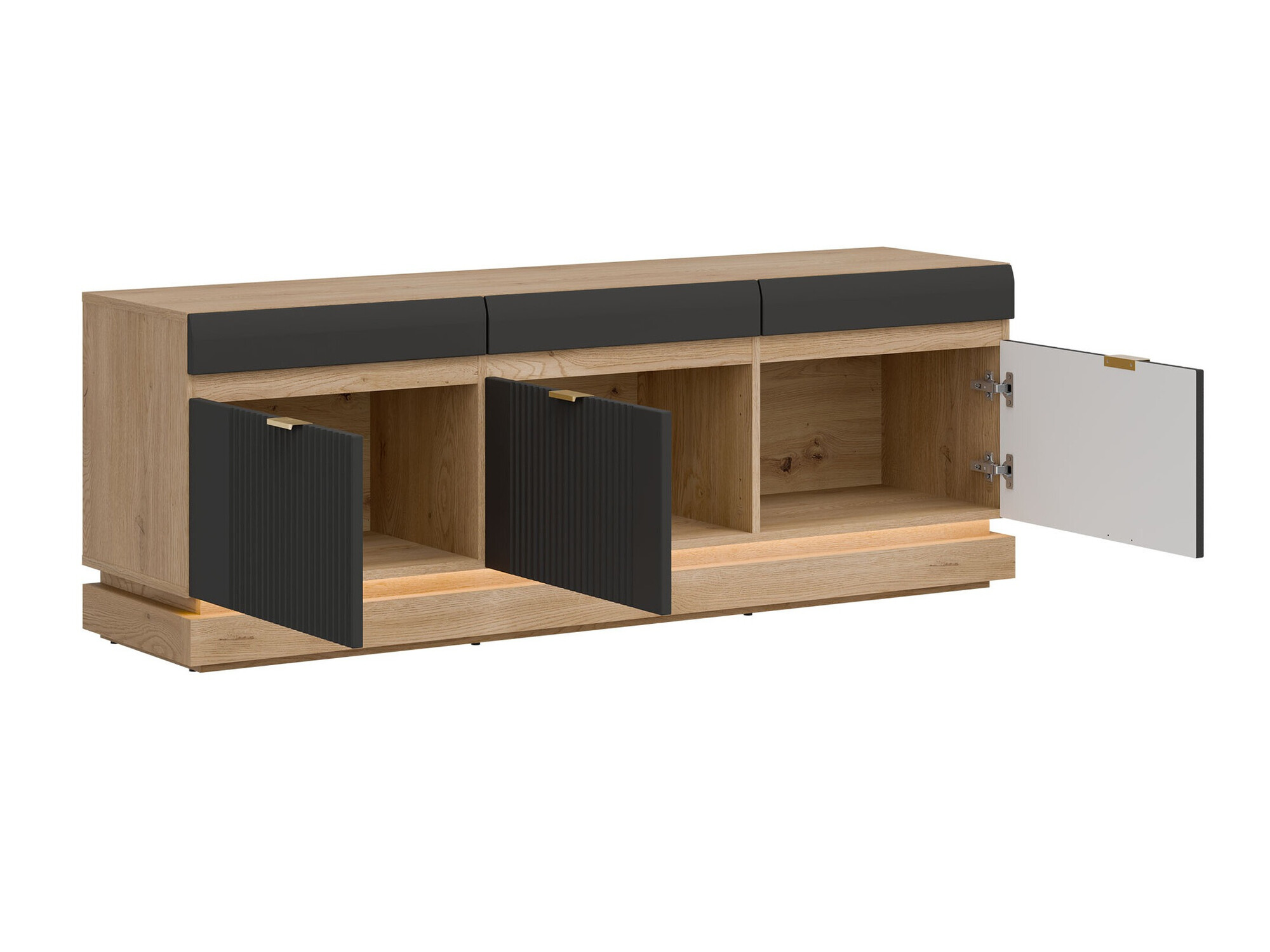 Living room set Teselbu 116 (Anthracite + Oak)
