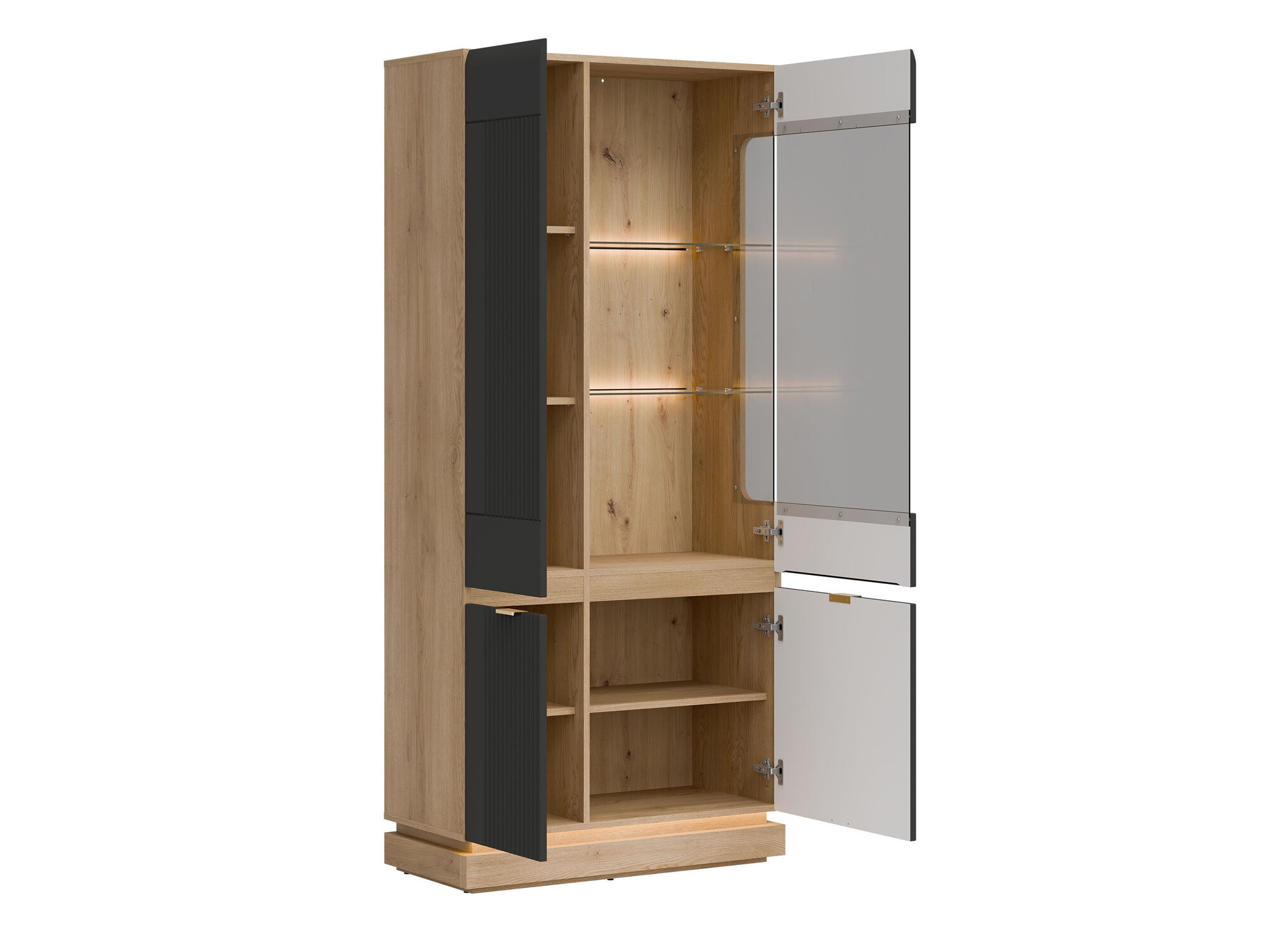 Living room set Teselbu 116 (Anthracite + Oak)