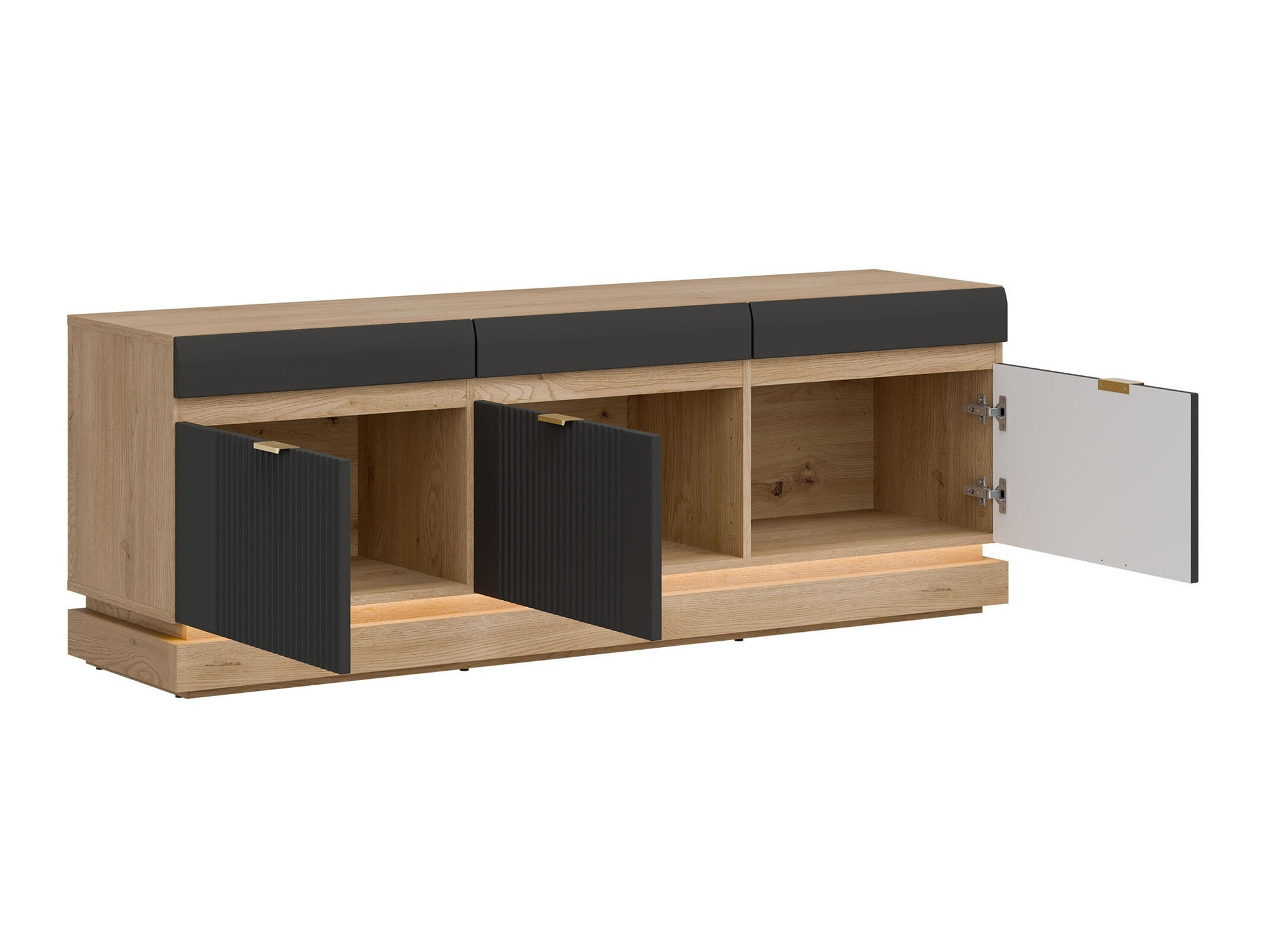 Living room set Teselbu 116 (Anthracite + Oak)