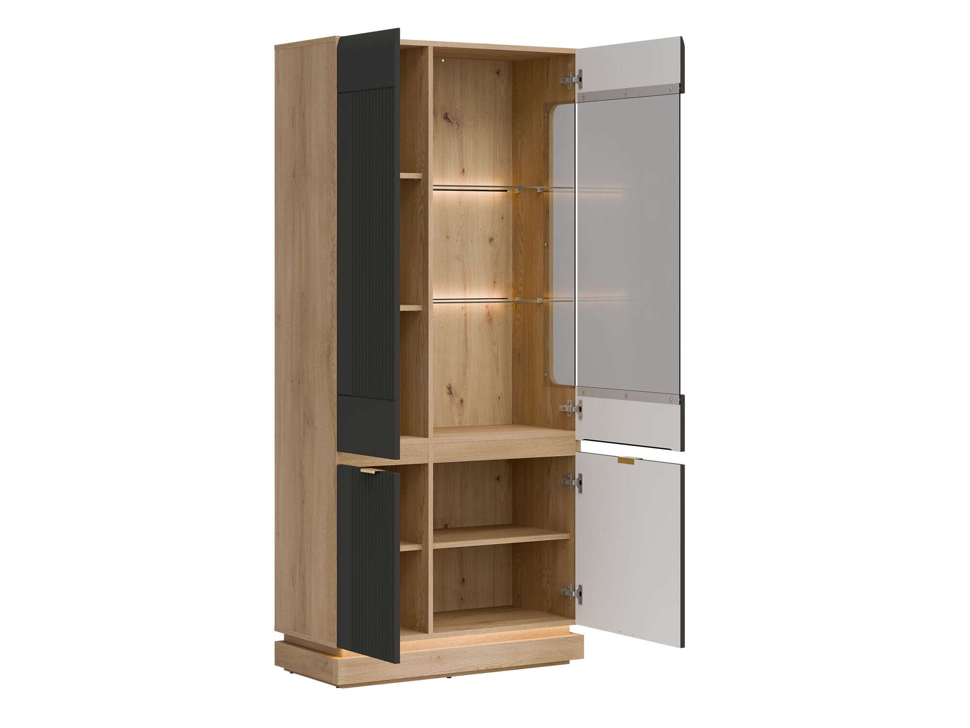 Living room set Teselbu 116 (Anthracite + Oak)