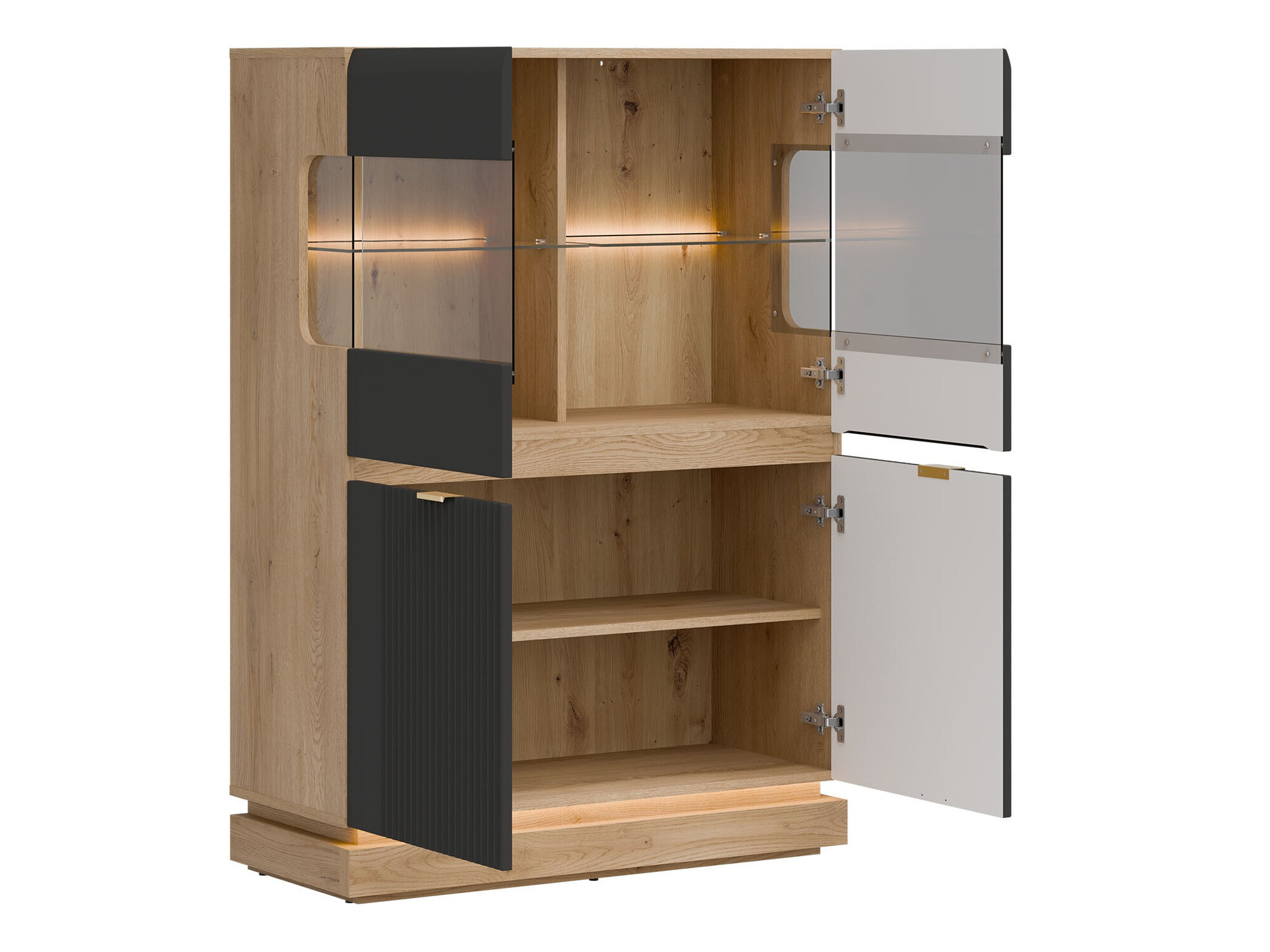Living room set Teselbu 116 (Anthracite + Oak)