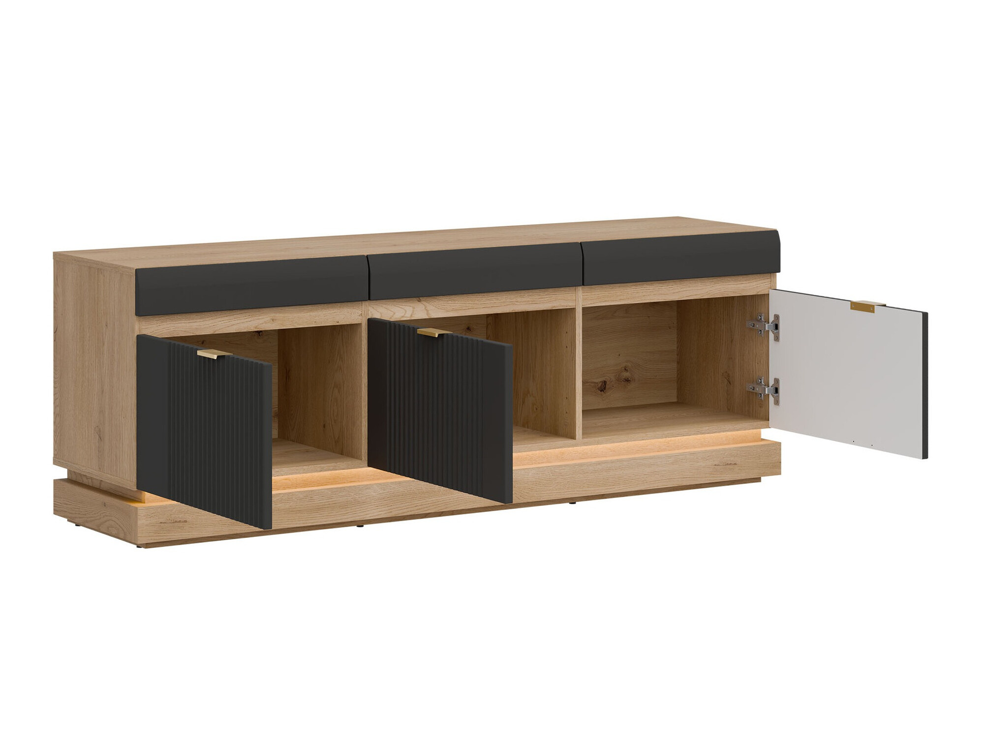 Living room set Teselbu 116 (Anthracite + Oak)