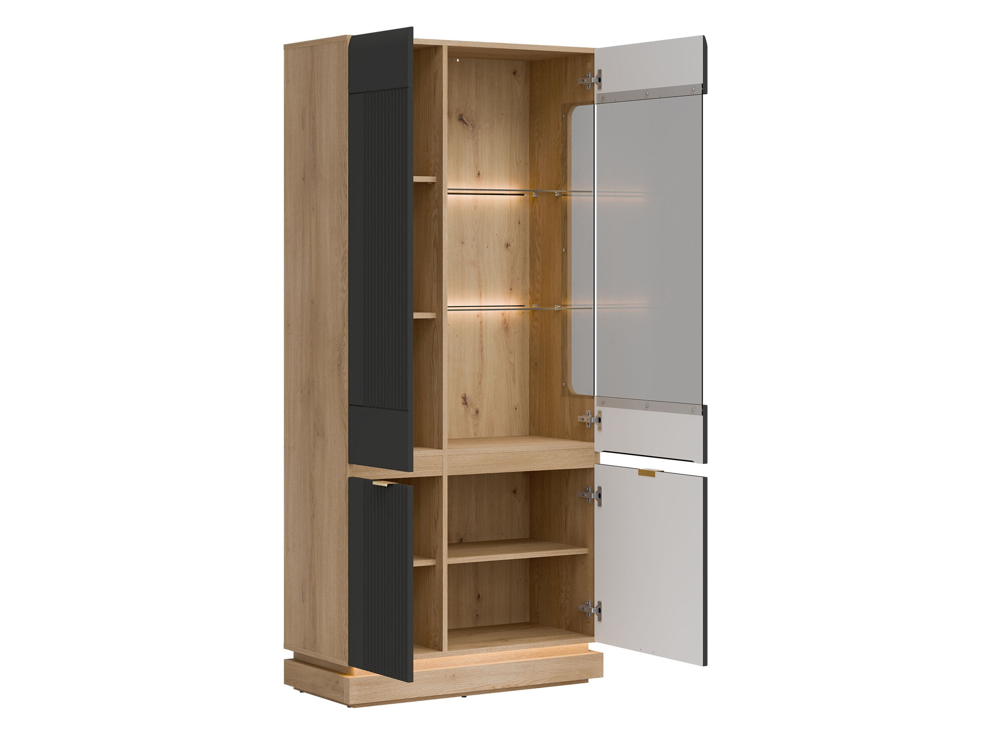 Living room set Teselbu 116 (Anthracite + Oak)