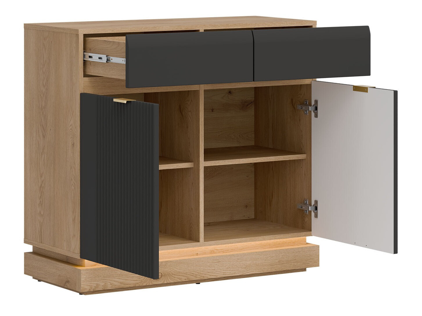 Living room set Teselbu 116 (Anthracite + Oak)
