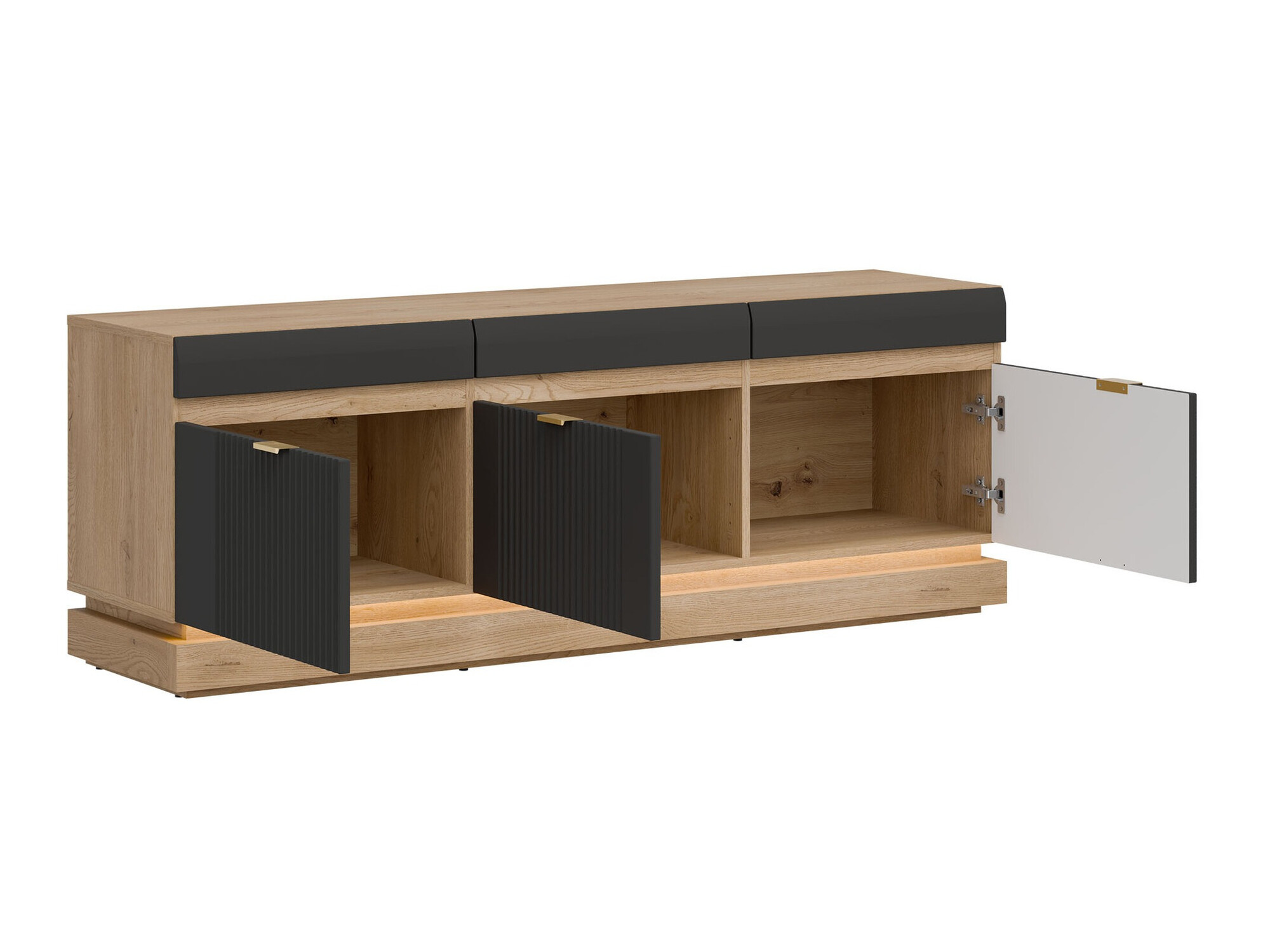 Living room set Teselbu 116 (Anthracite + Oak)