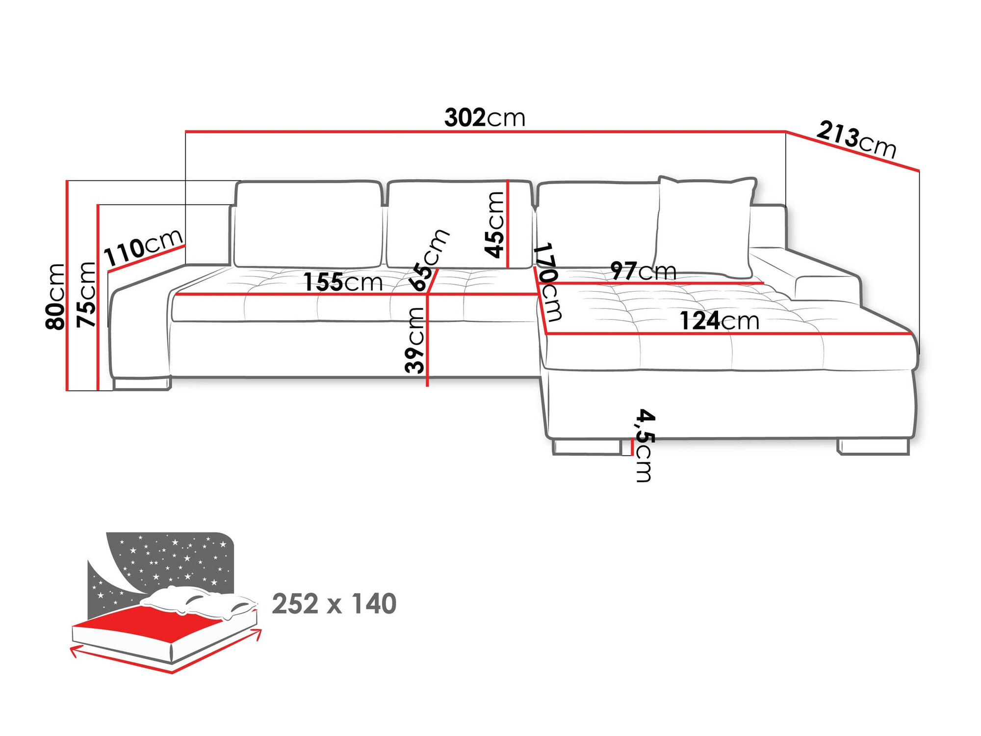 Corner sofa Comfivo Nitor II (Wave 05)