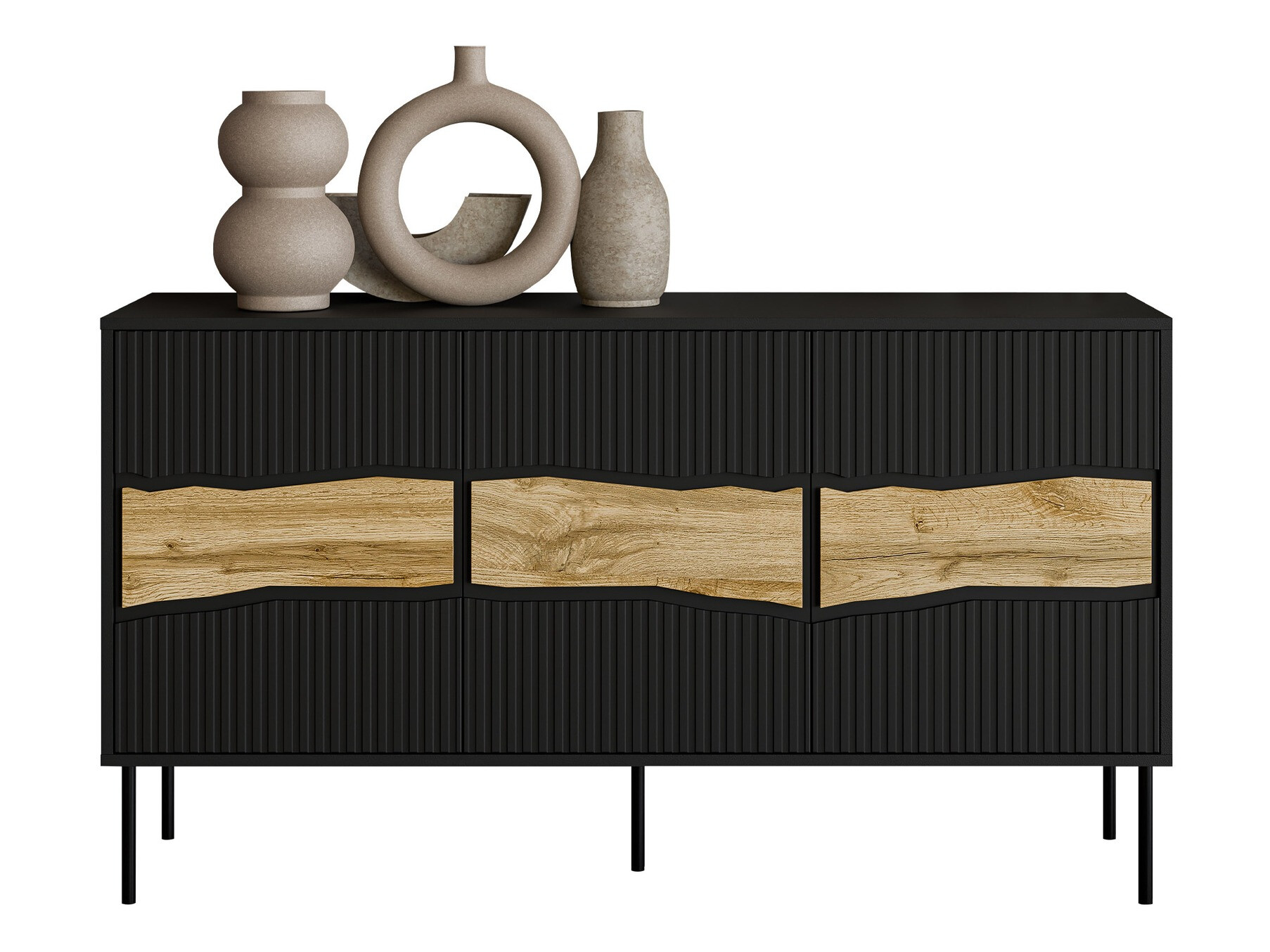 Sideboard Monevare 100 (Black + Wotan Oak)