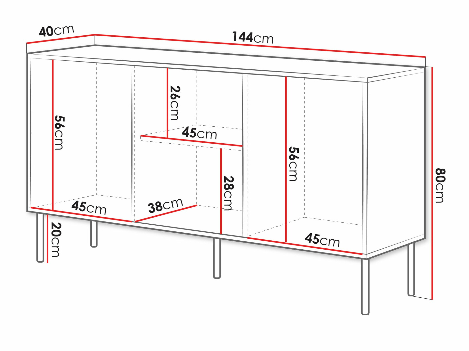 Sideboard Monevare 100 (Wotan Oak + Cashmere)