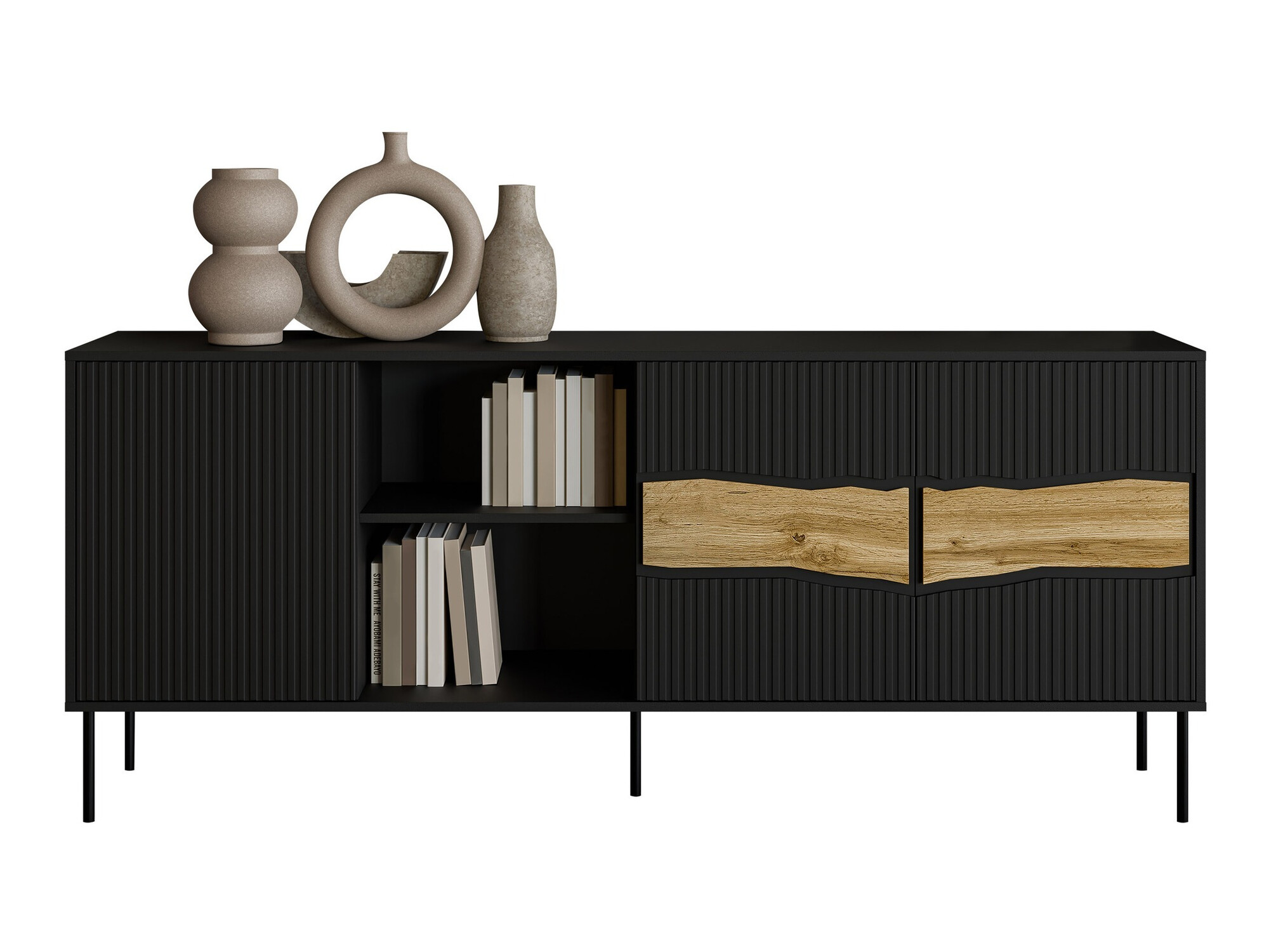 Sideboard Monevare 101 (Black + Wotan Oak)