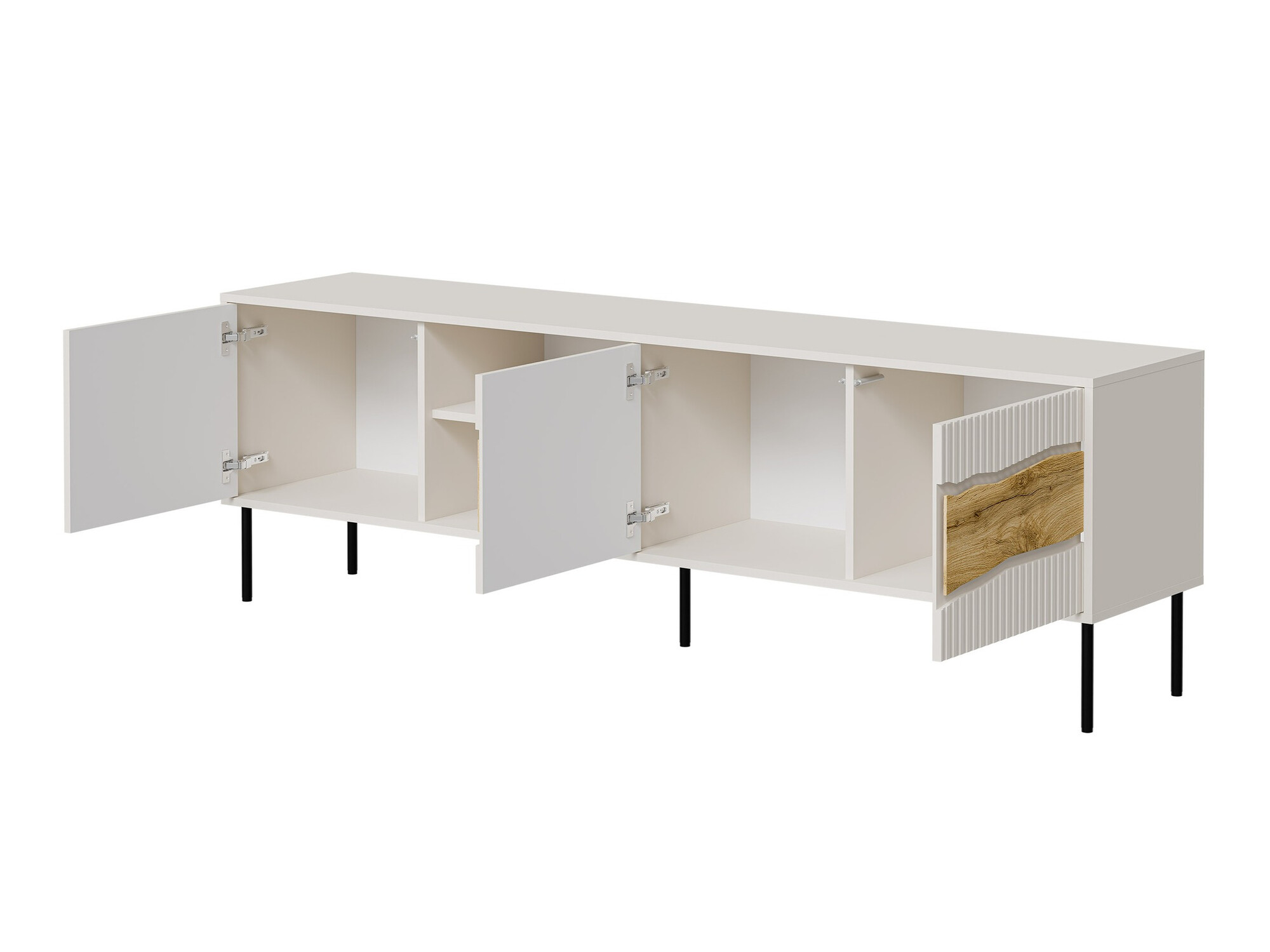 TV stand Monevare 102 (Black + Wotan Oak)