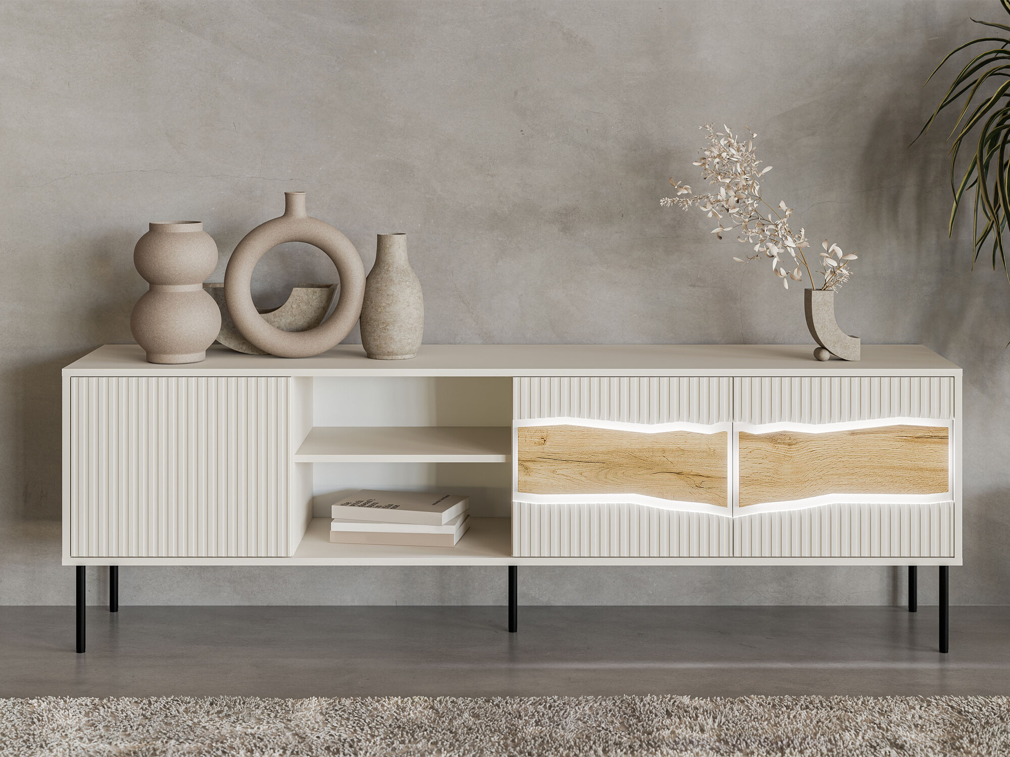 TV stand Monevare 102 (Wotan Oak + Cashmere)