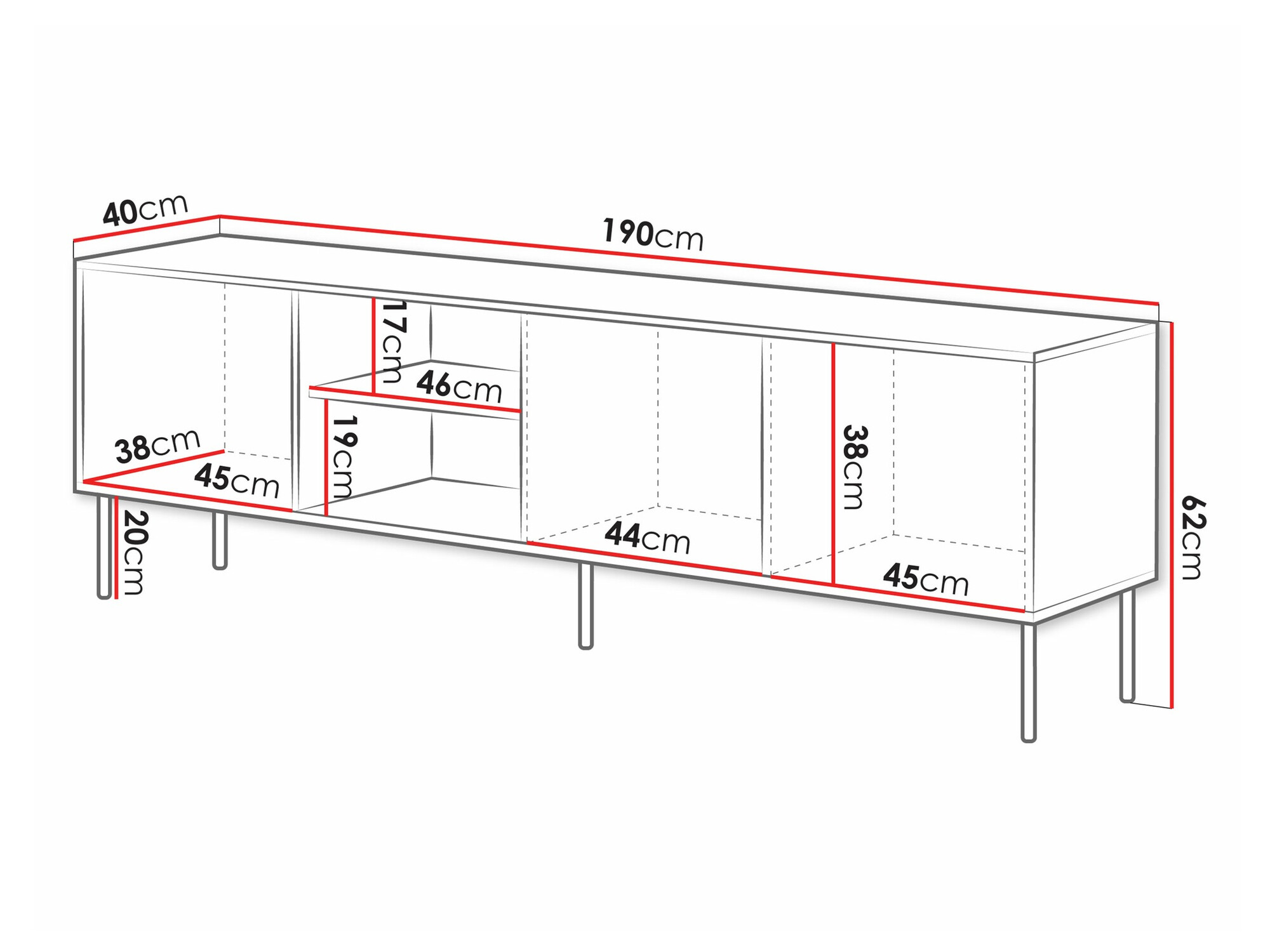 TV stand Monevare 102 (Wotan Oak + Cashmere)
