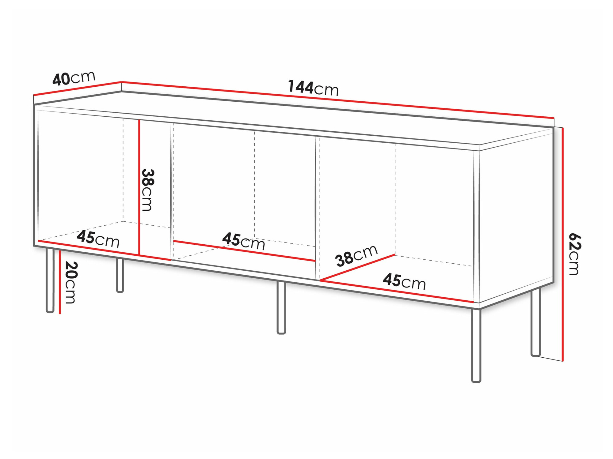 TV stand Monevare 103 (Wotan Oak + Cashmere)