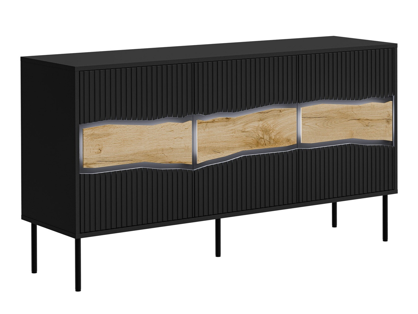Sideboard Monevare 100 (Black + Wotan Oak)