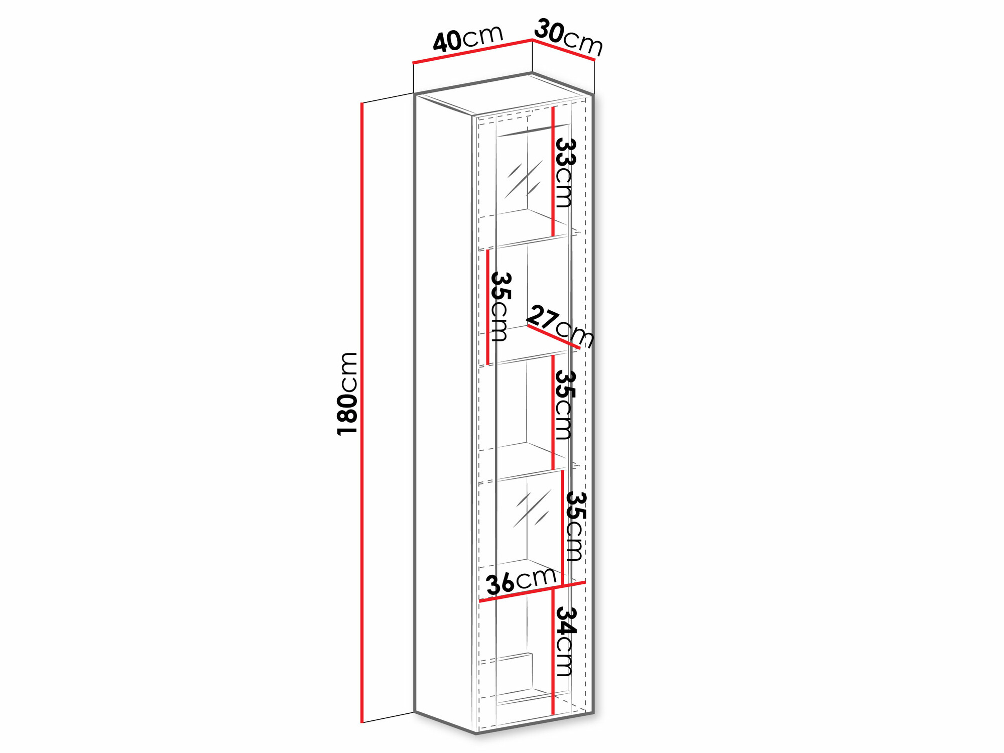 Wall shelf Vilrin IV (Black + Glossy black)