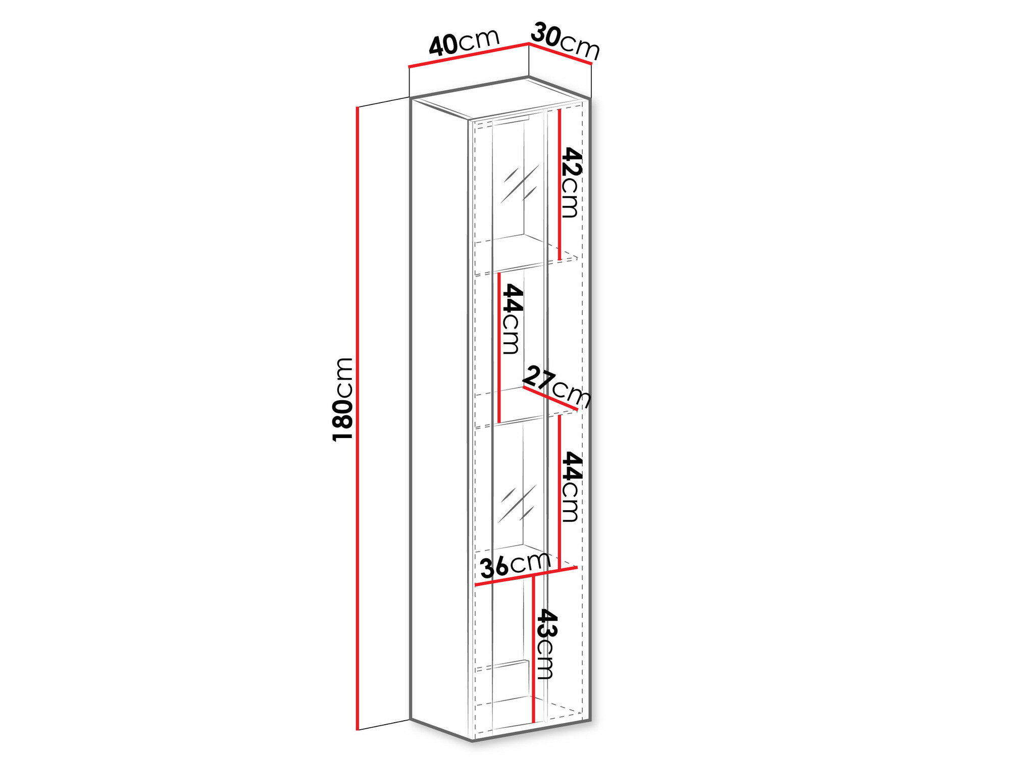 Wall shelf Vilrin V (White + Glossy white)