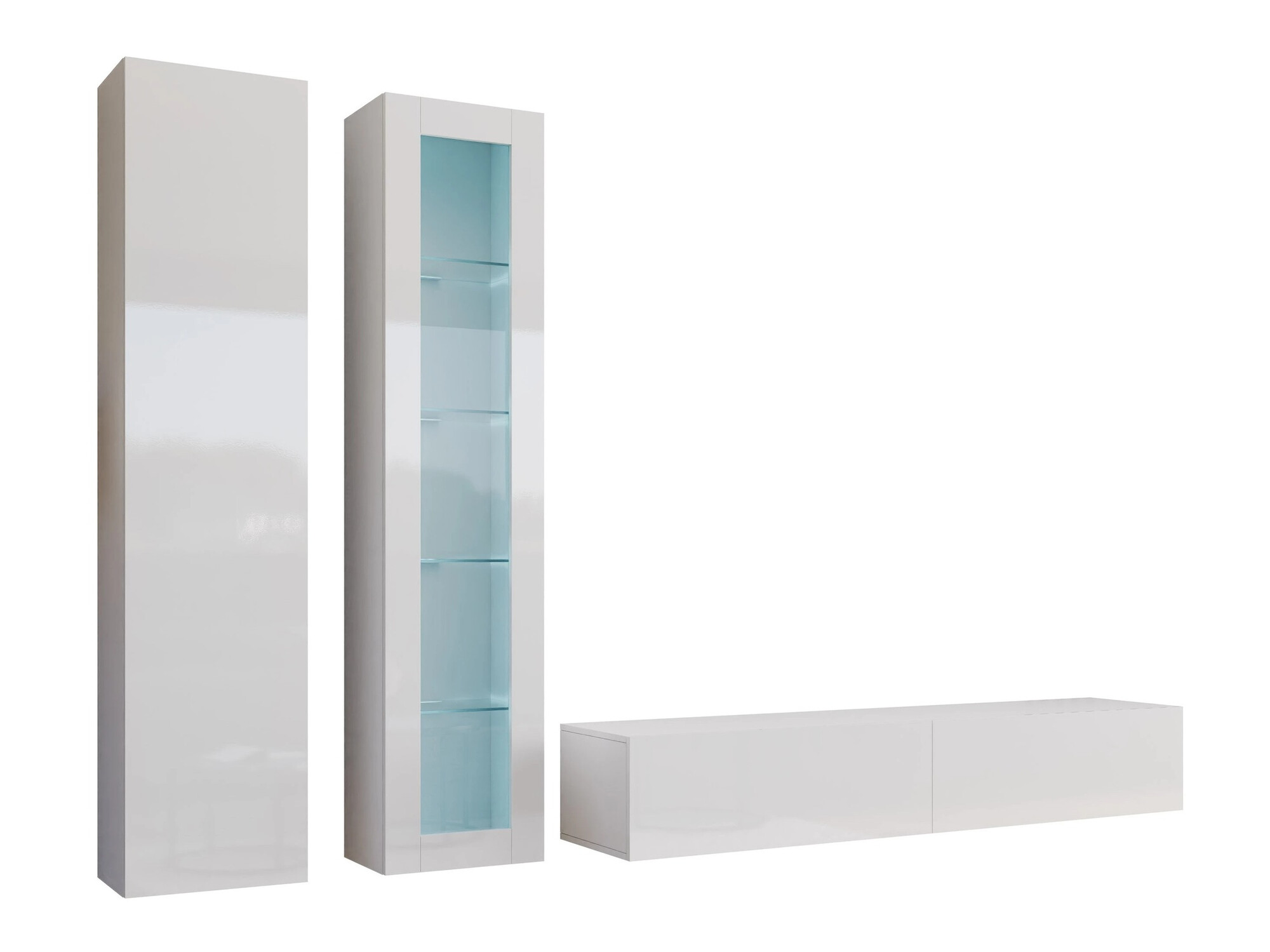 Living room set Vilrin I (White + Glossy white)