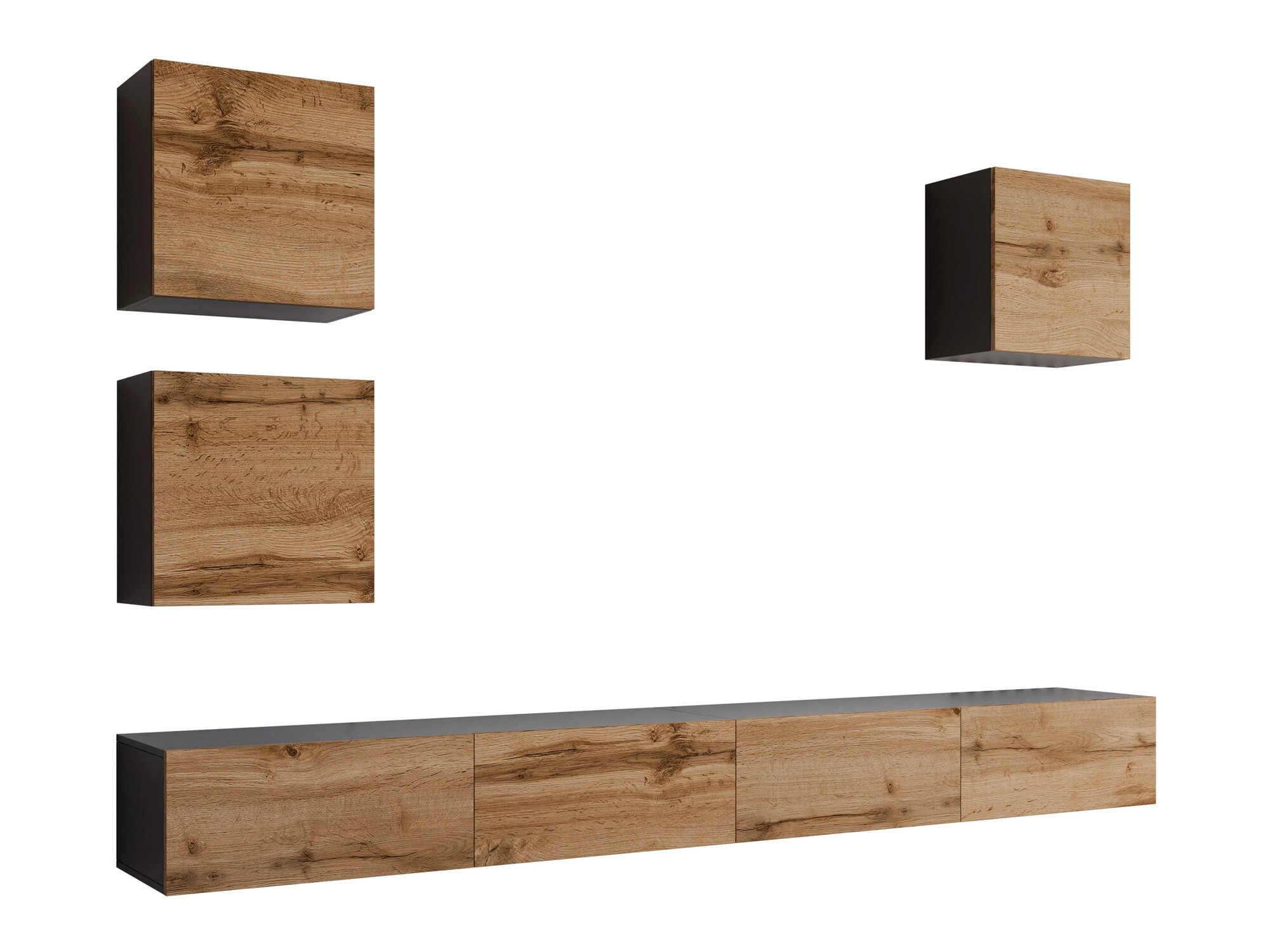 Living room set Vilrin III (Black + Wotan Oak)