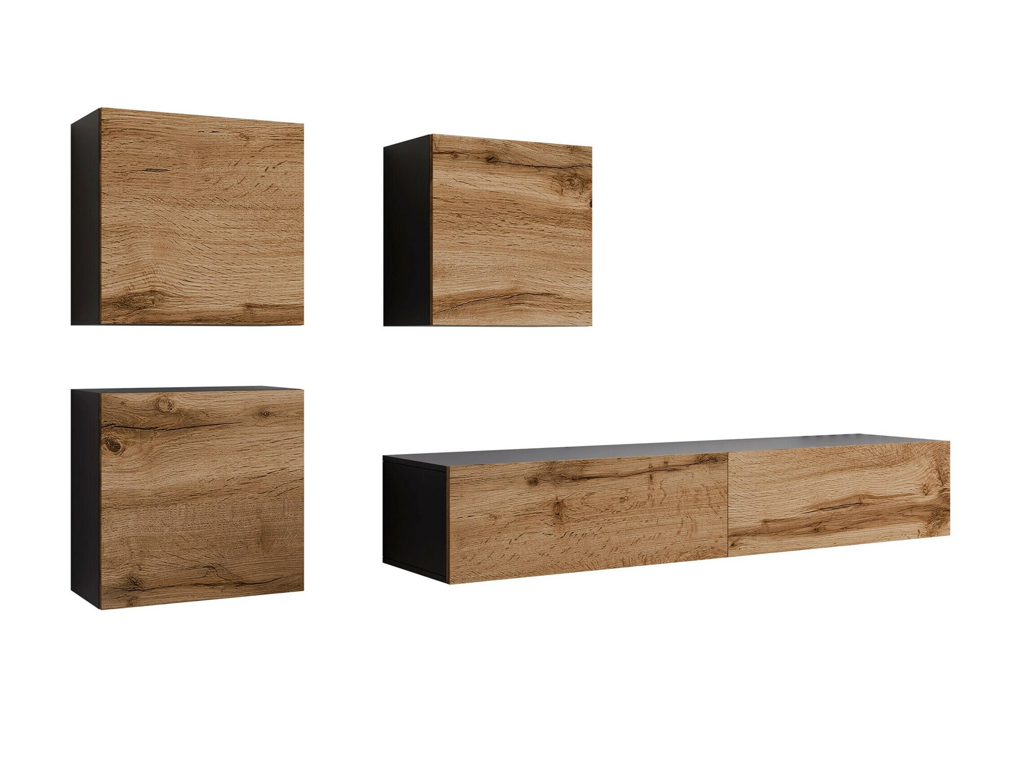 Living room set Vilrin IV (Black + Wotan Oak)