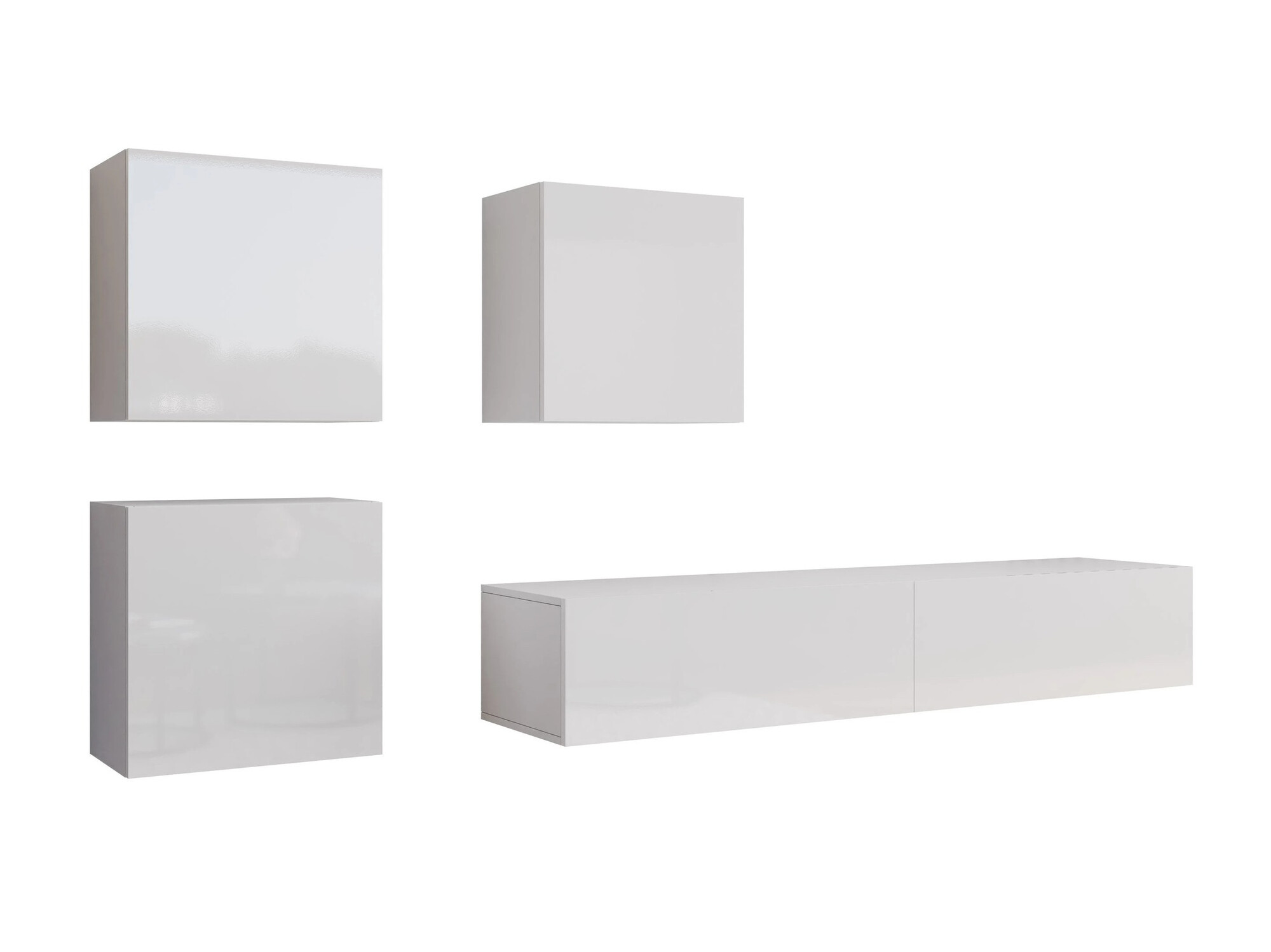 Living room set Vilrin IV (White + Glossy white)
