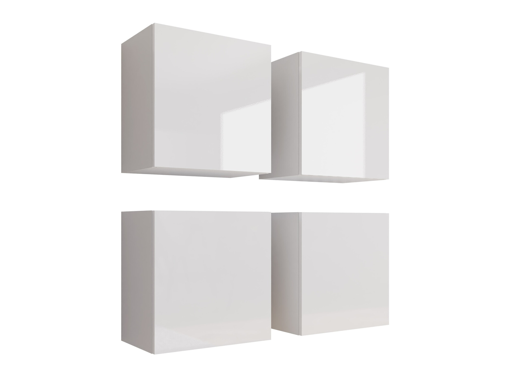 Set of cabinets Vilrin (White + Glossy white)