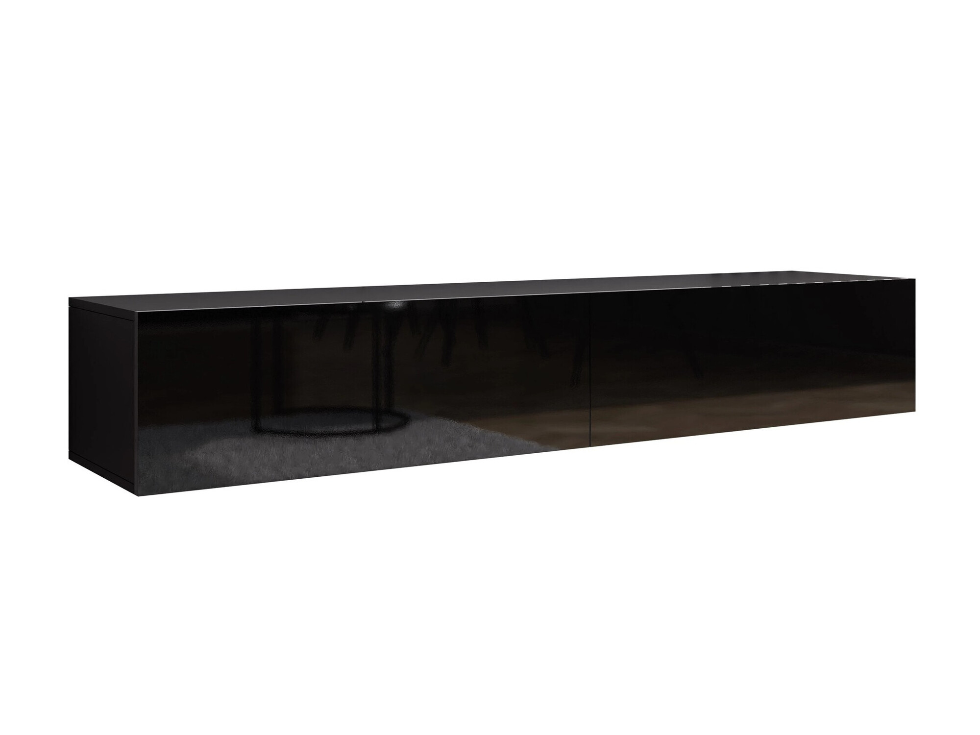 TV stand Vilrin I (Black + Glossy black)