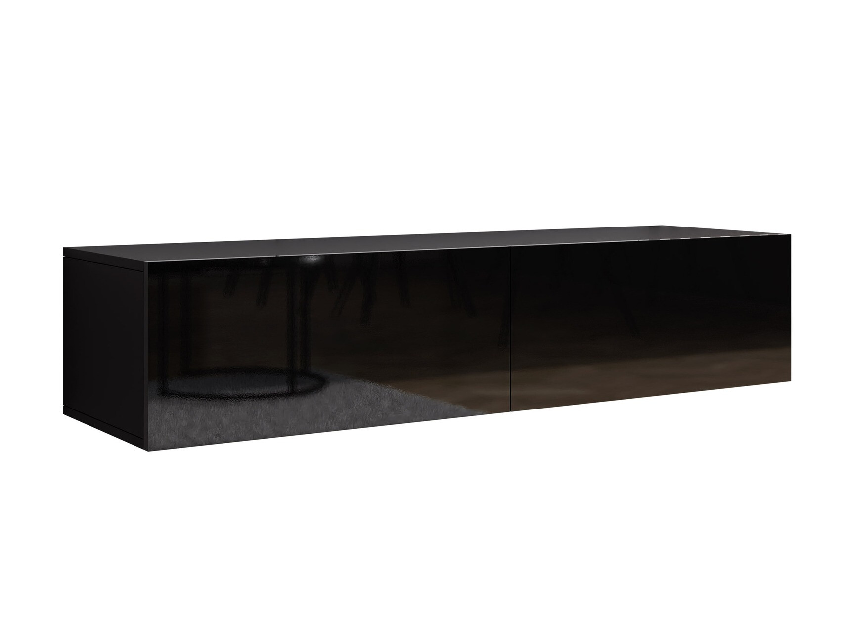 TV stand Vilrin II (Black + Glossy black)