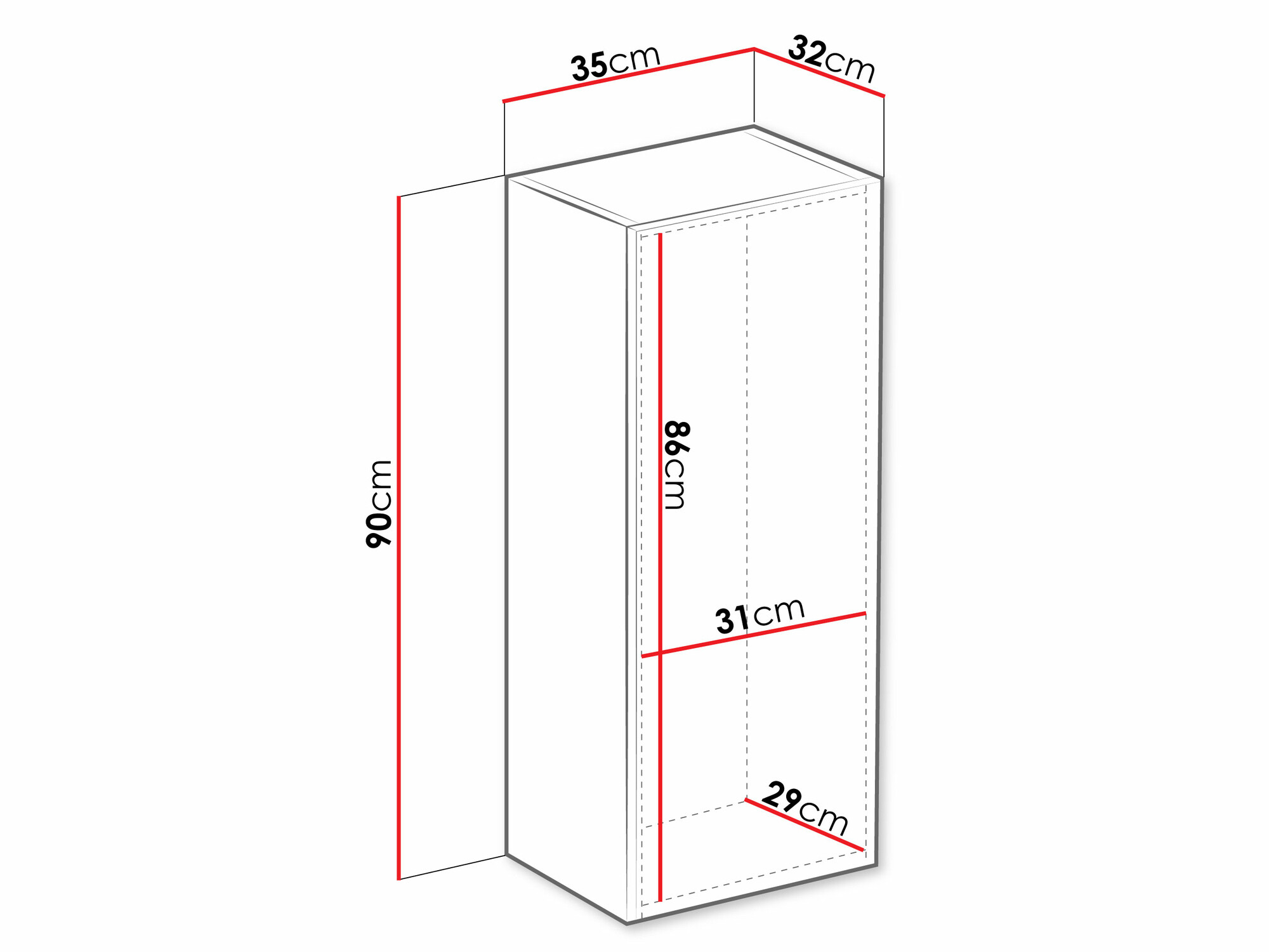Wall cabinet Vilrin VI (Grey + Gloss grey)
