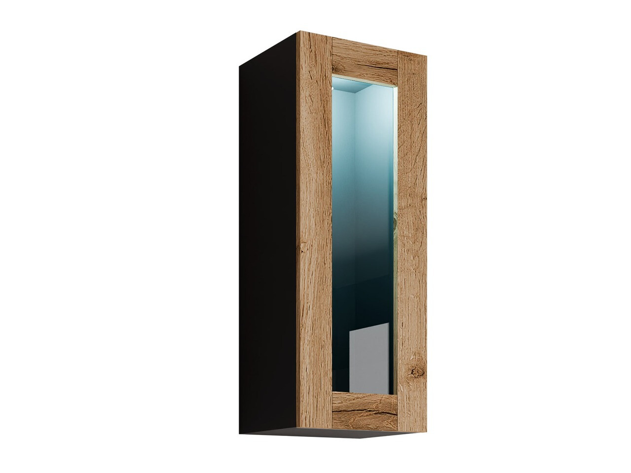 Wall cabinet Vilrin VII (Black + Wotan Oak)