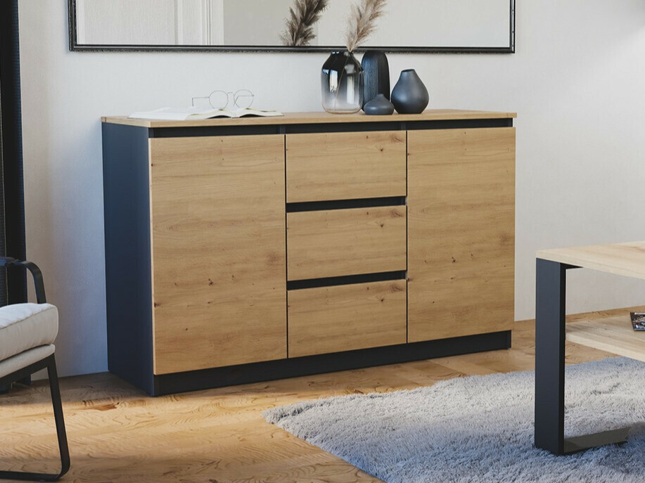 Chest of drawers Elbvelu 112 (Artisan oak + Anthracite)