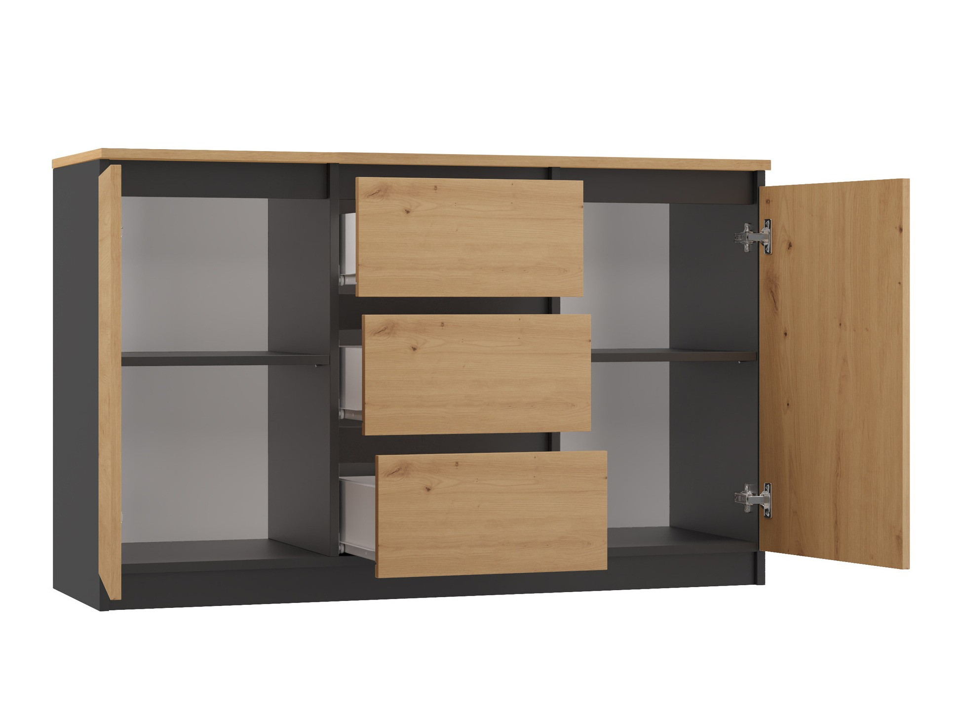 Chest of drawers Elbvelu 112 (Artisan oak + Anthracite)