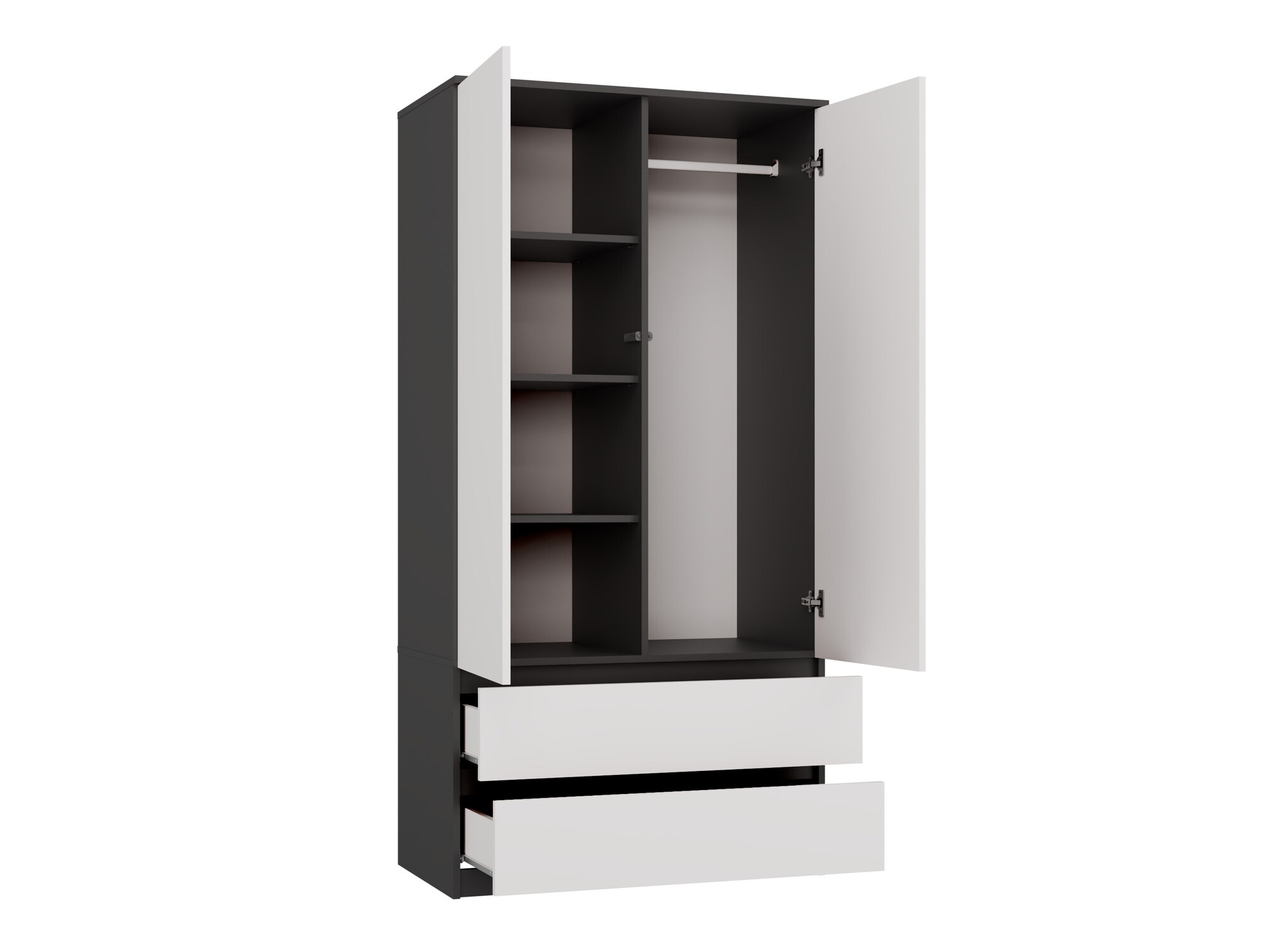 Wardrobe Elbvelu 116 (White + Anthracite)