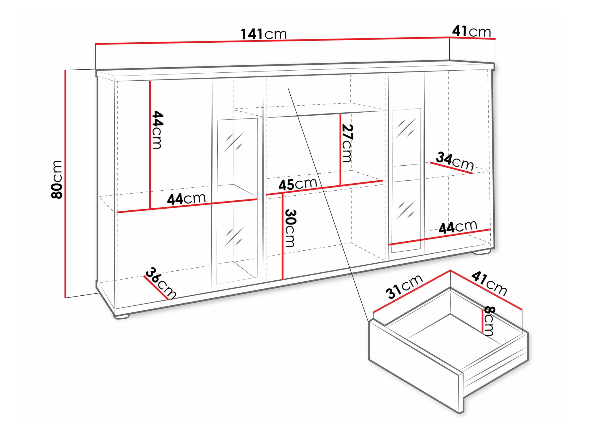 Chest of drawers Genio (Sonoma oak)