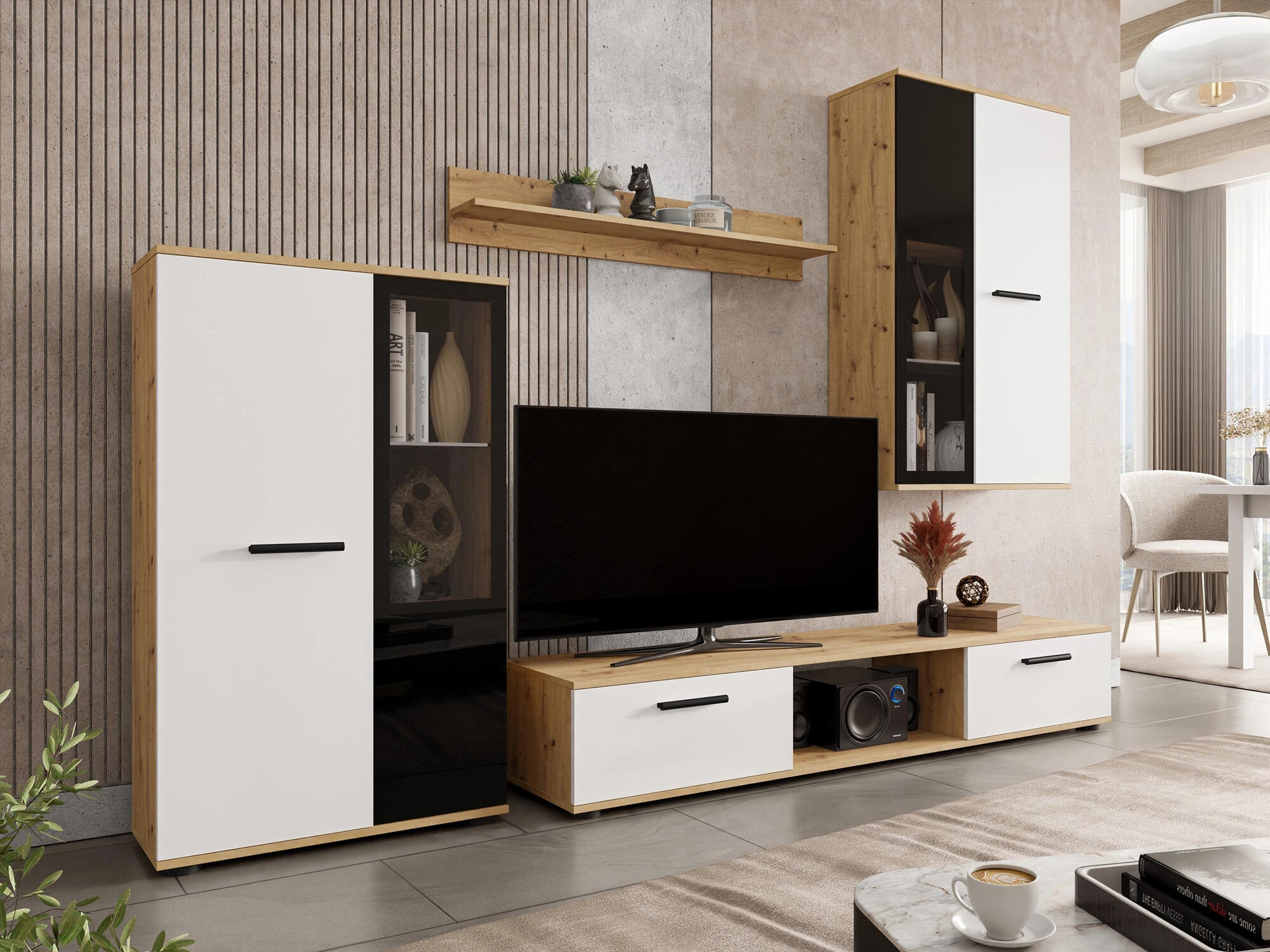 Chest of drawers Genio (Artrisan oak + White)