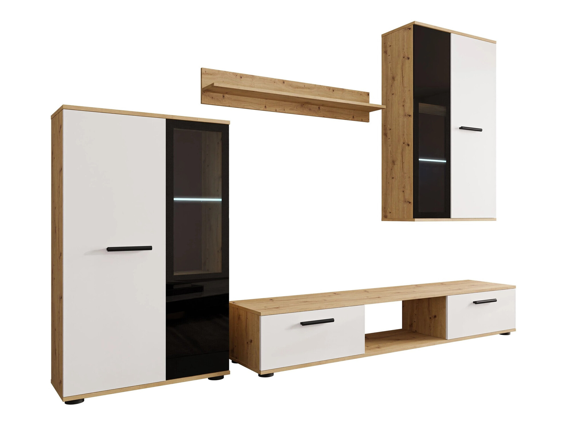 Living room set Genio (Artisan oak + White)