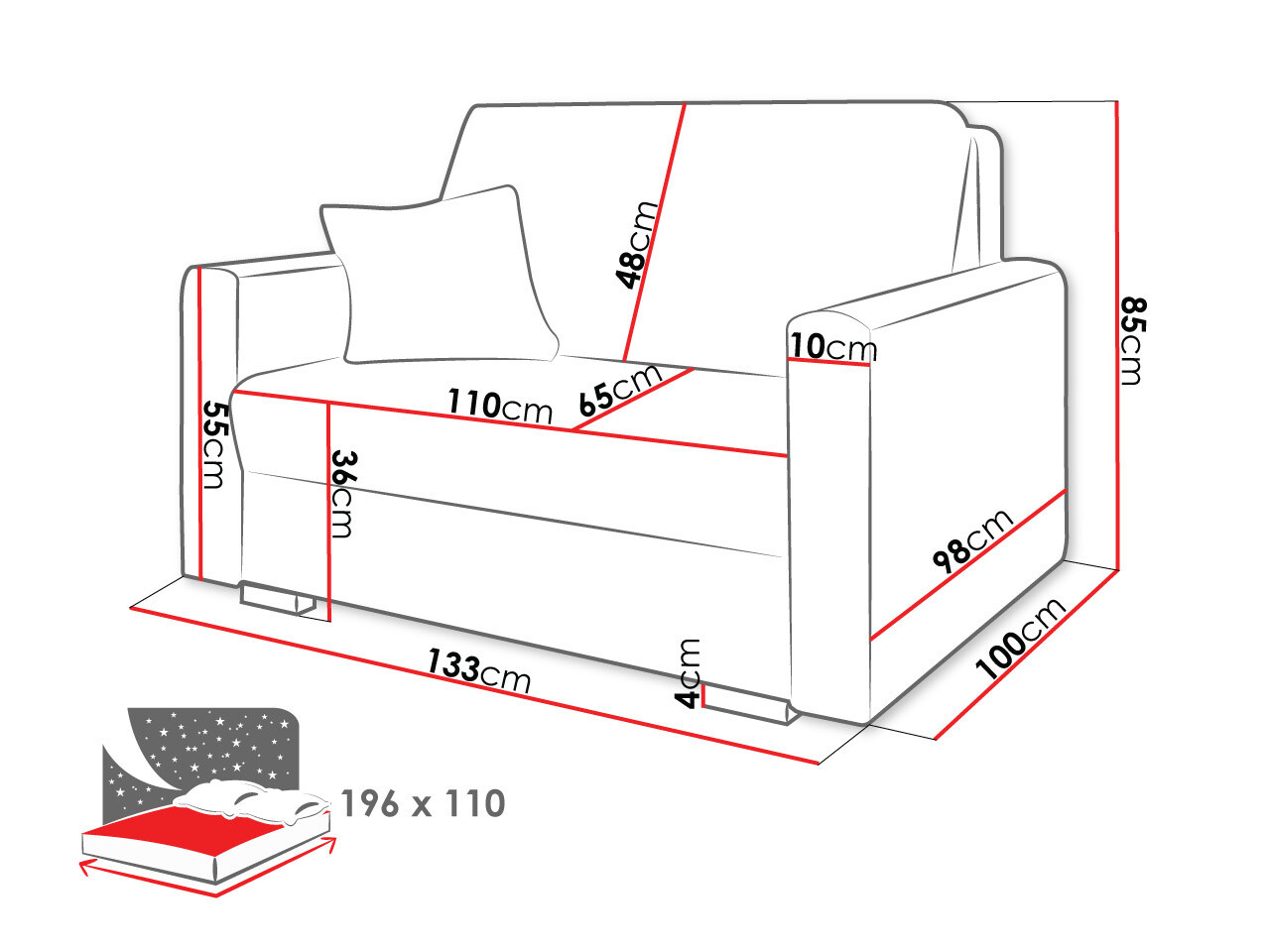 Sofa bed Solrin II (Tilia 90)