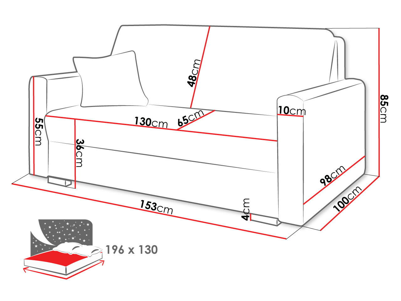 Sofa bed Solrin III (Tilia 01)