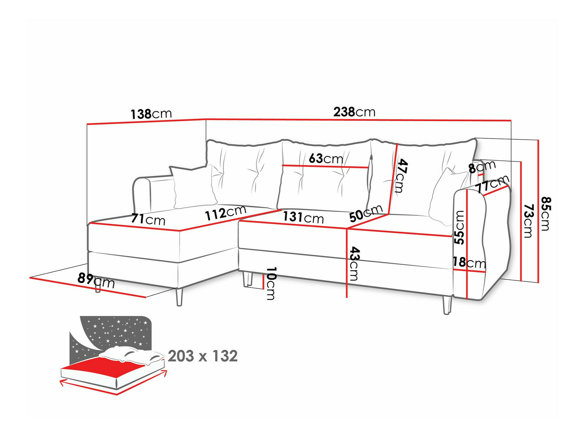 Corner sofa Veldala 102 (Manila 14)