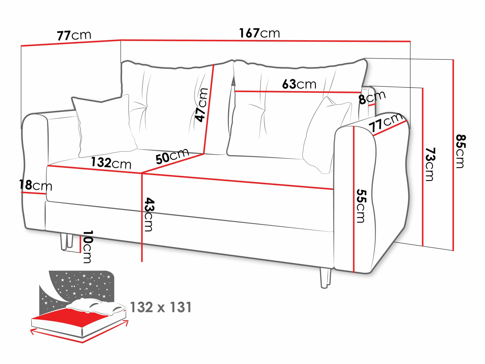 Sofa bed Veldala 100 (Manila 02)